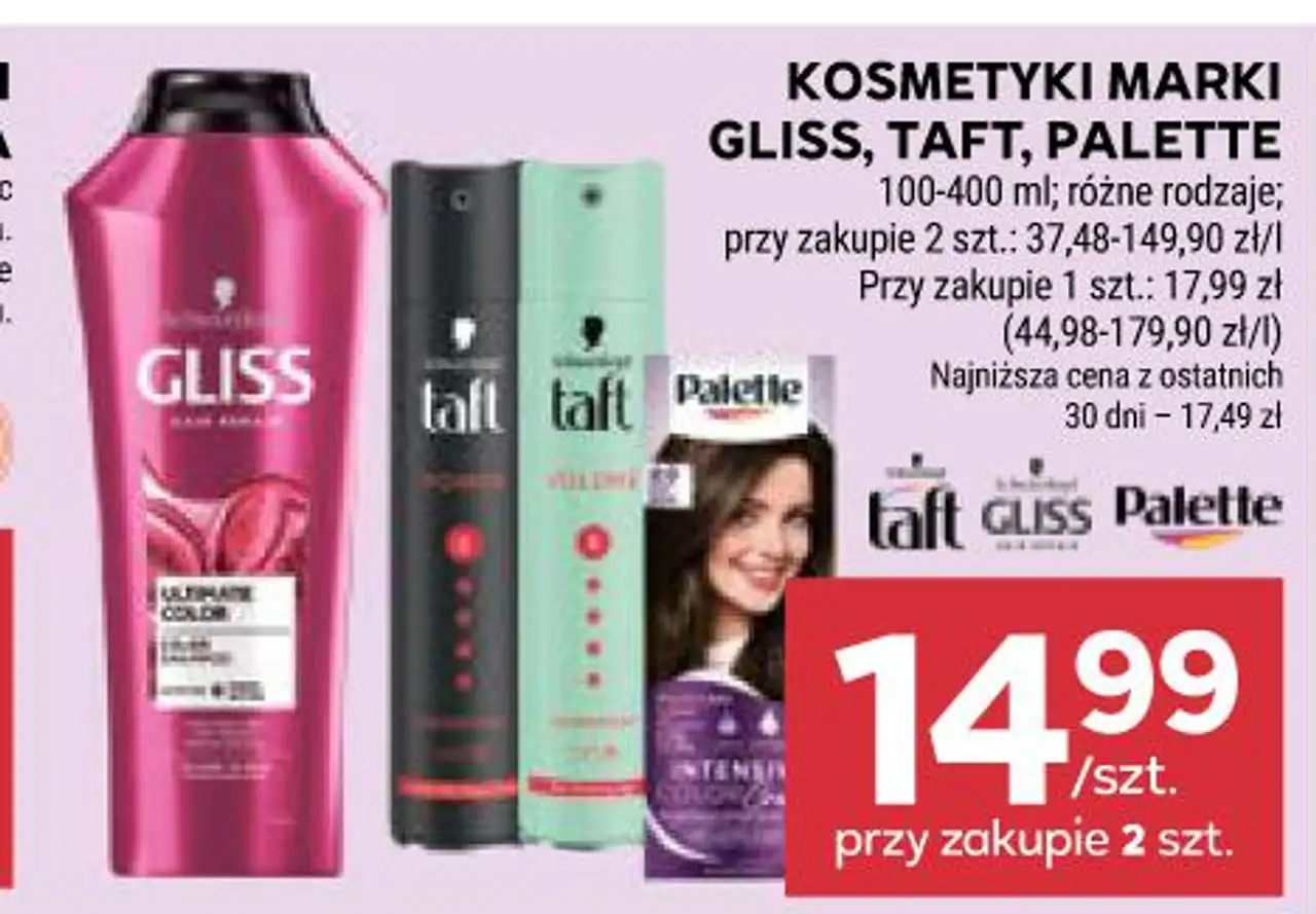 KOSMETYKI MARKI GLISS, TAFT, PALETTE