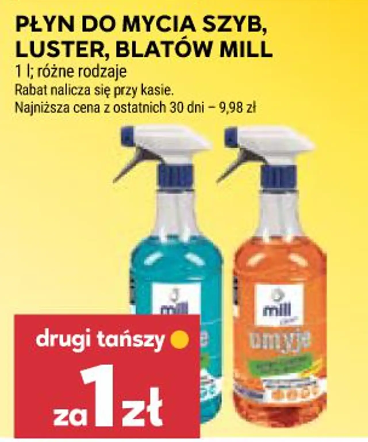 Płyn do mycia szyb, luster, blatów Mill
