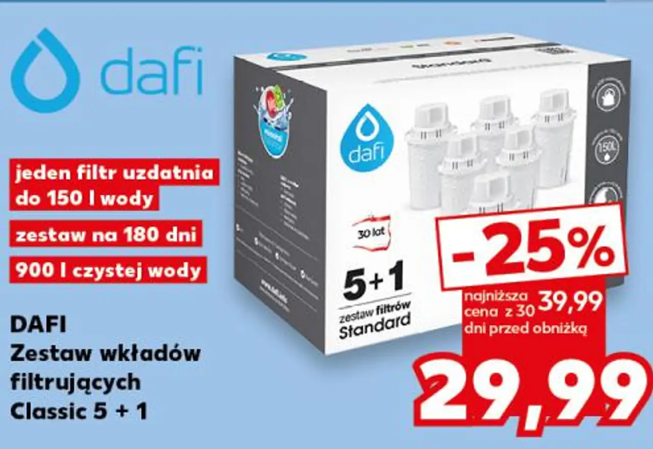 DAFI Zestaw wkładów filtrujących Classic 5 + 1