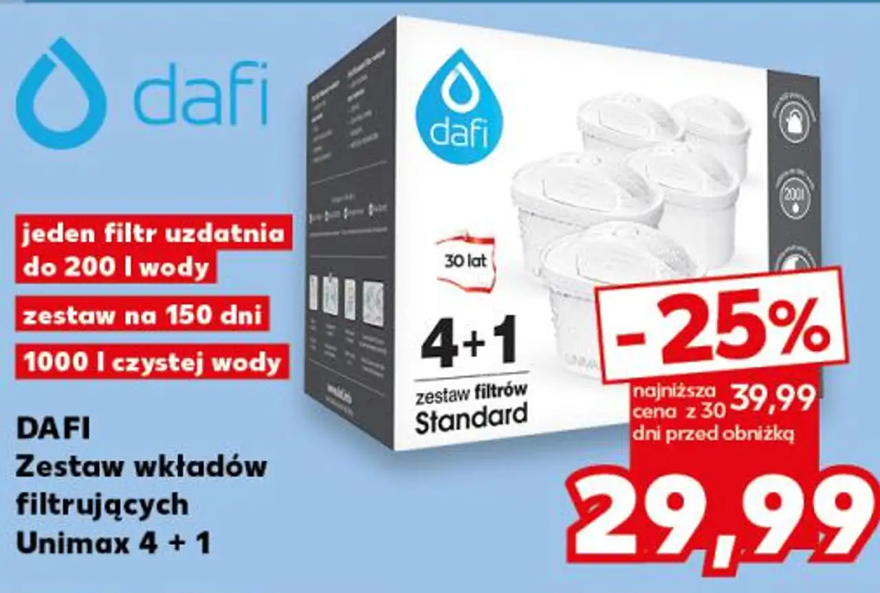 DAFI Zestaw wkładów filtrujących Unimax 4 + 1