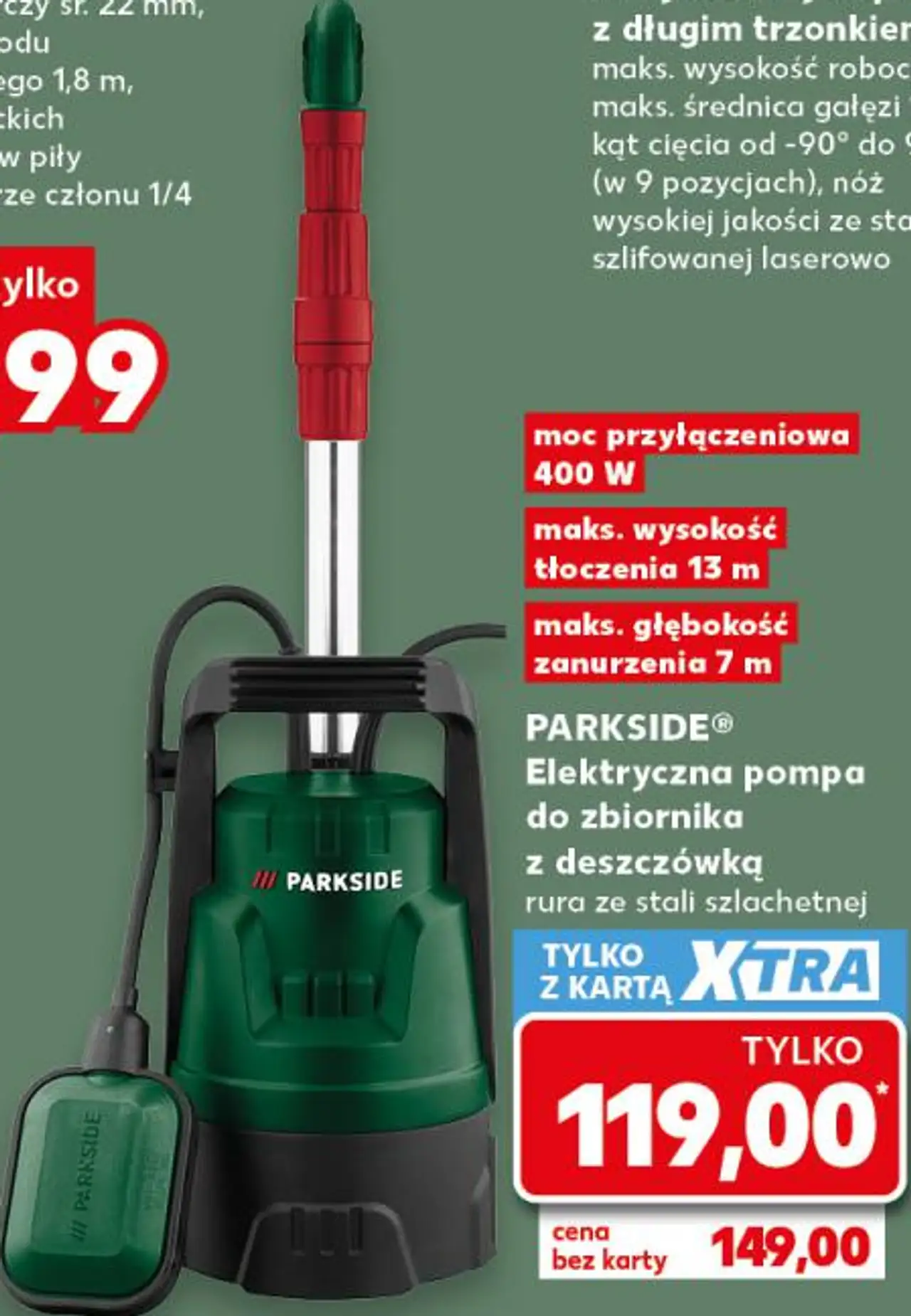 PARKSIDE Elektryczna pompa do zbiornika z deszczówką