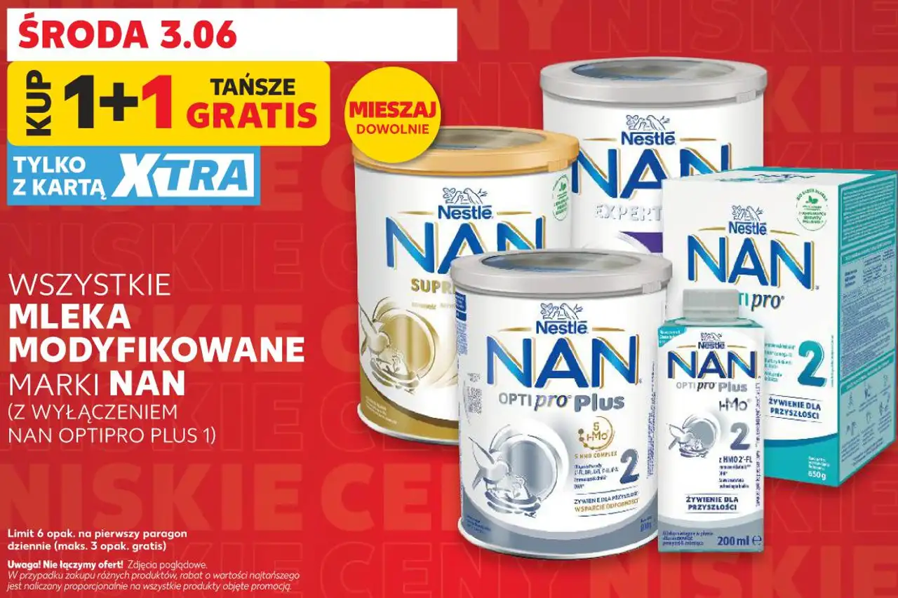 Wszystkie mleka modyfikowane marki NAN (z wyłączeniem NAN Optipro Plus 1)