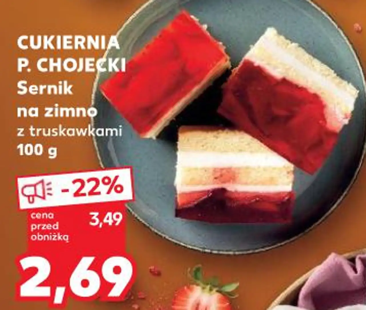 Cukiernia P. Chojecki Sernik na zimno z truskawkami