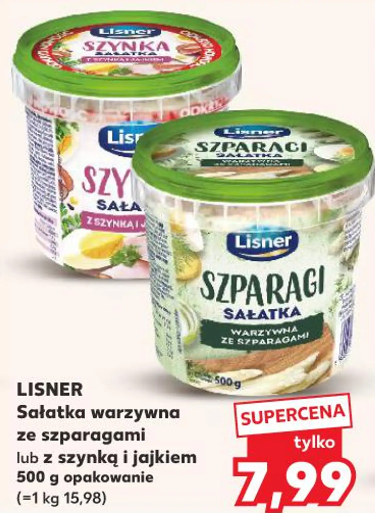 Lisner Sałatka warzywna ze szparagami lub z szynką i jajkiem