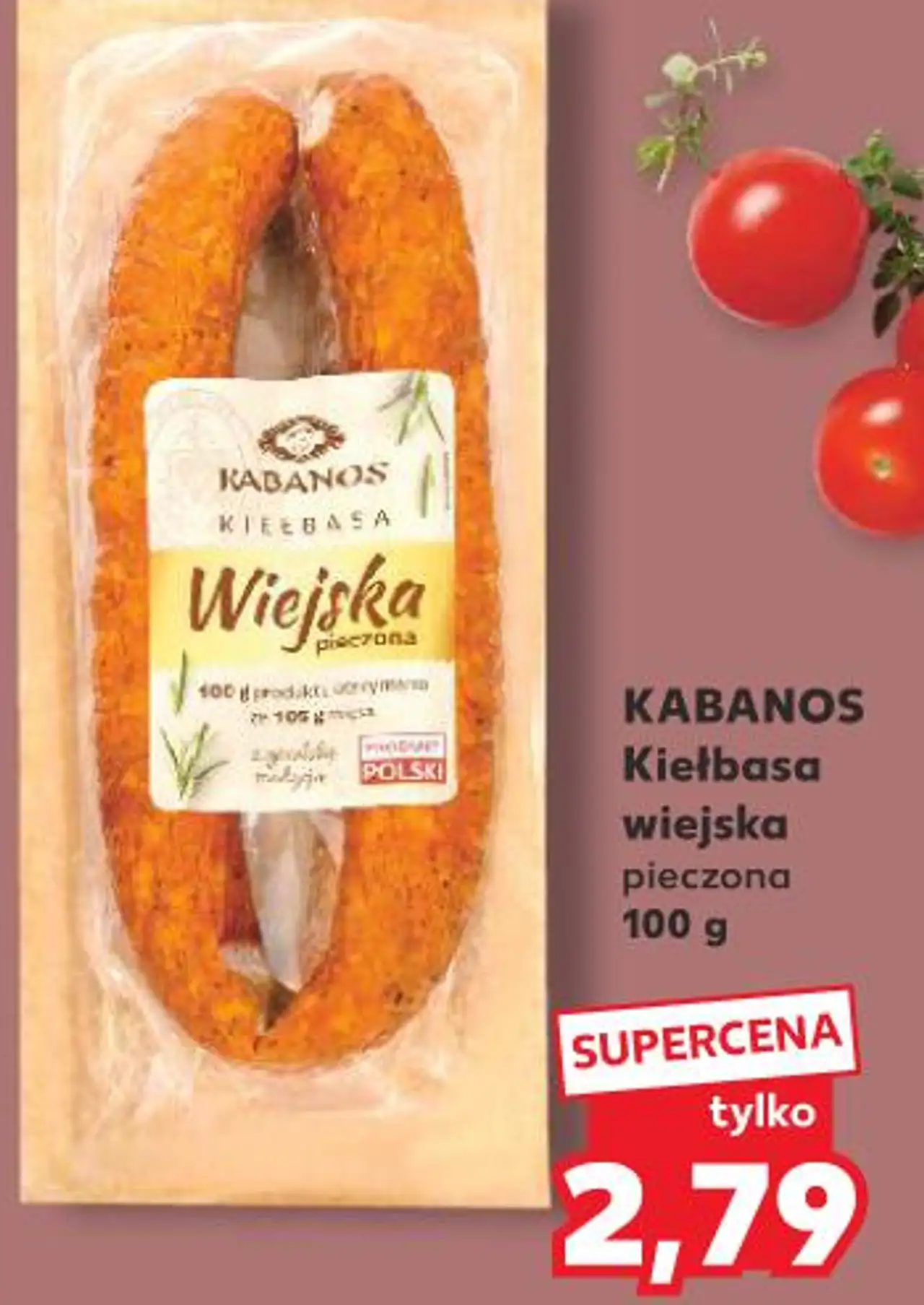 Kabanos Kiełbasa wiejska pieczona