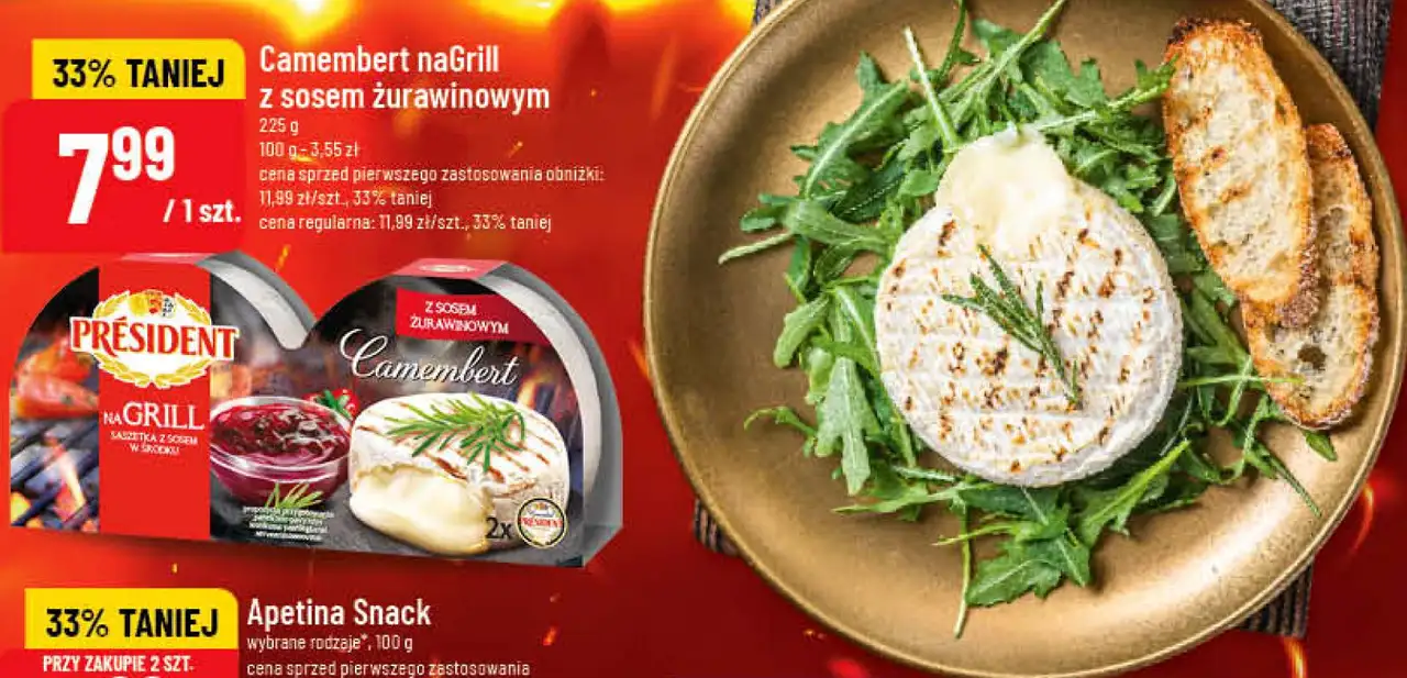 Camembert naGrill z sosem żurawinowym