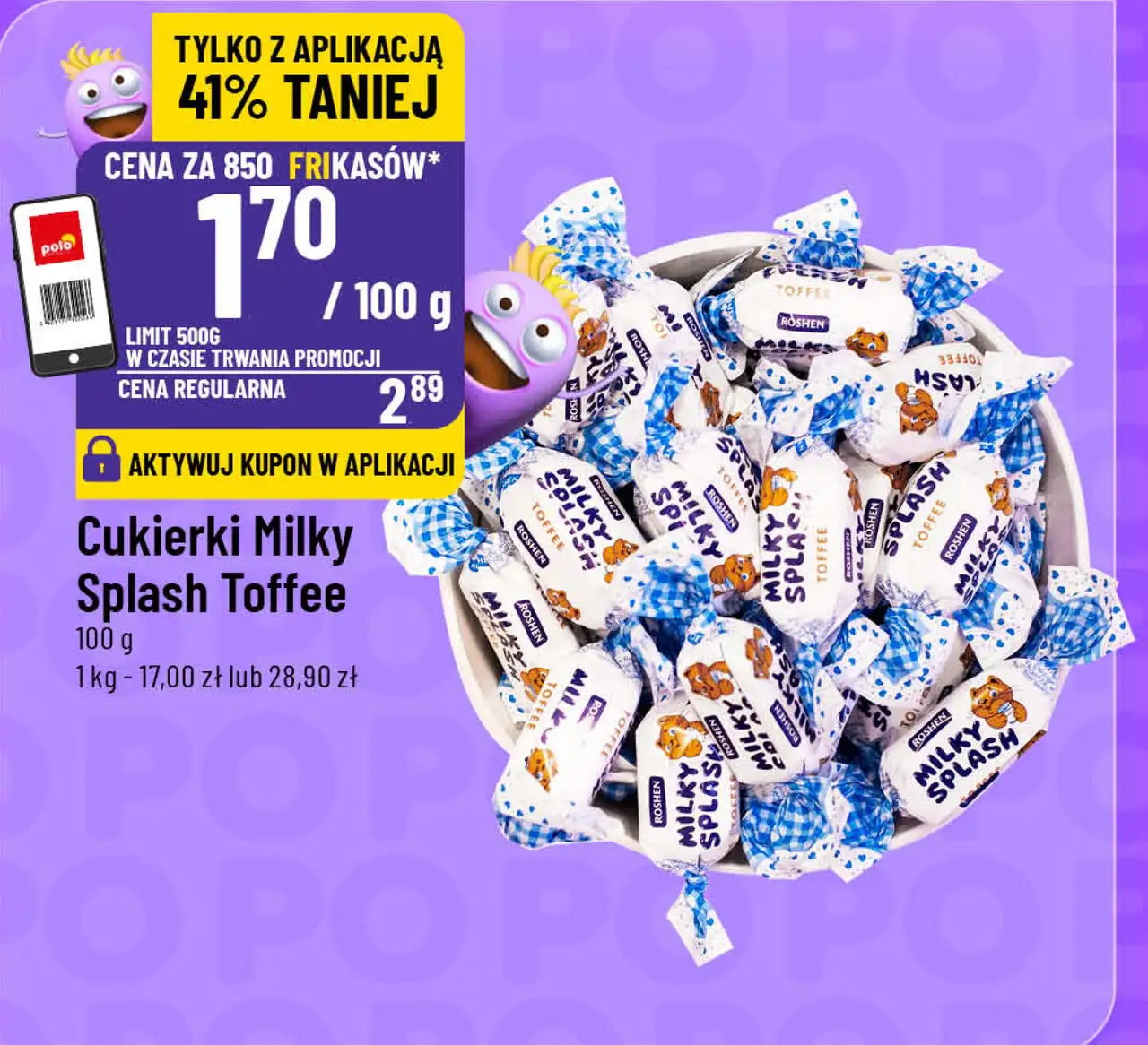 Cukierki Milky Splash Toffee