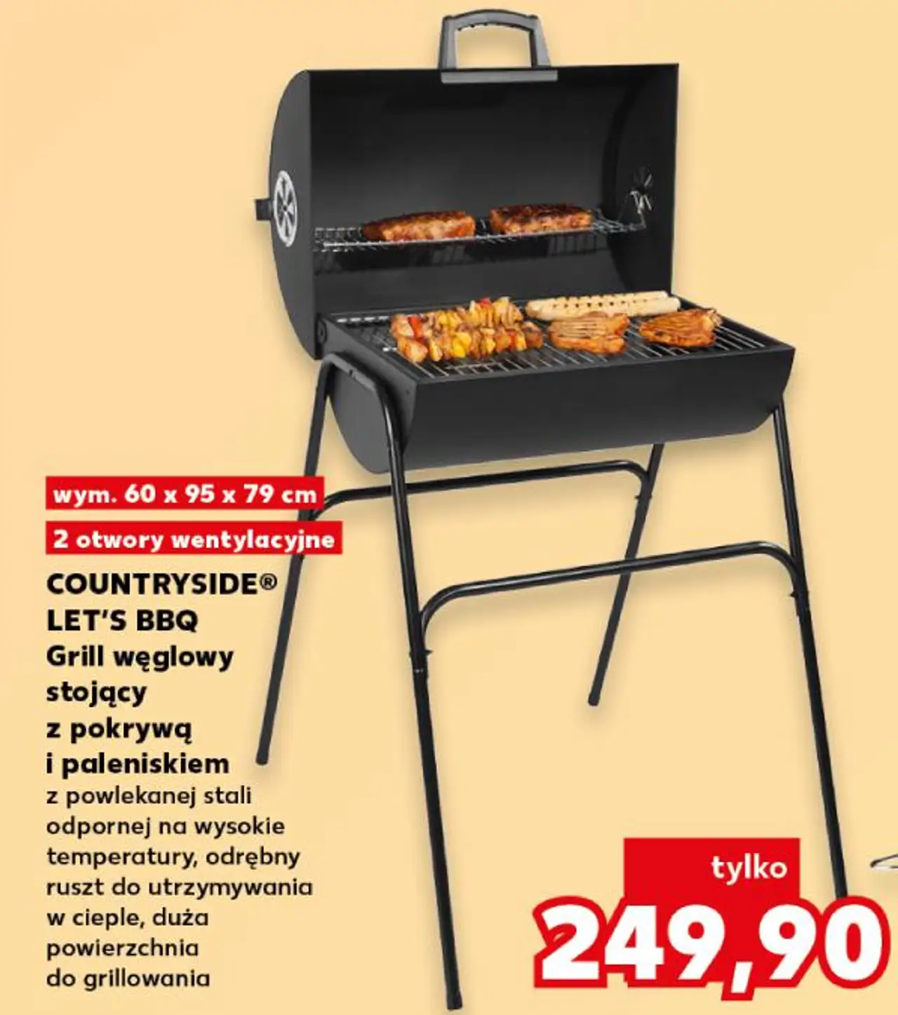 COUNTRYSIDE® LET'S BBQ Grill węglowy stojący