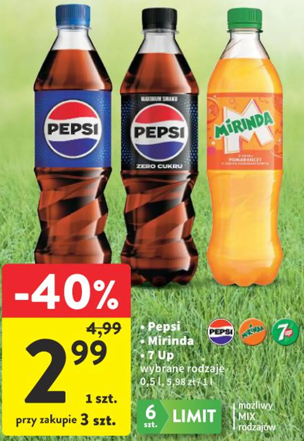 Pepsi / Mirinda / 7Up wybrane rodzaje