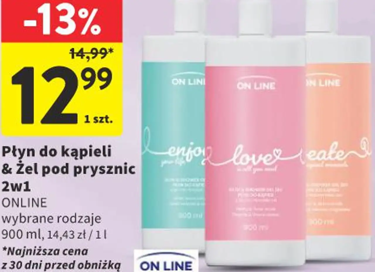 Płyn do kąpieli & Żel pod prysznic 2w1 ONLINE