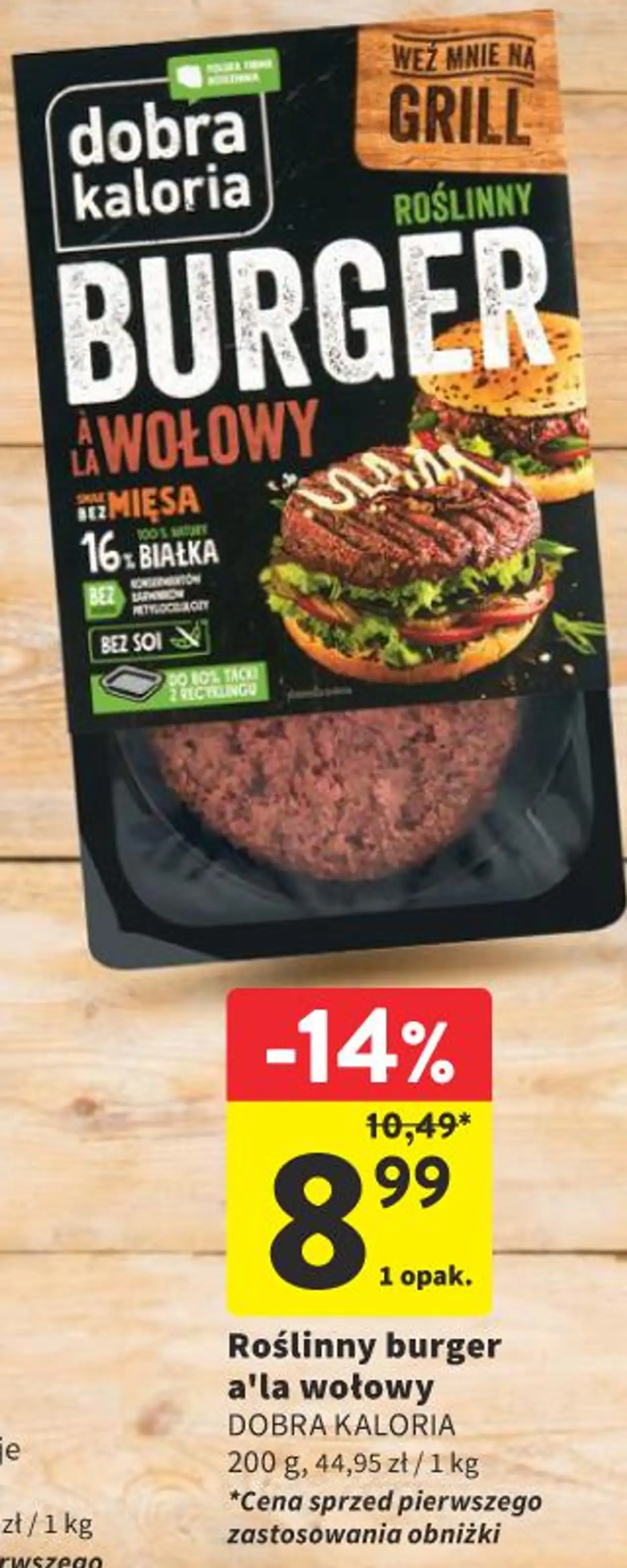 Dobra Kaloria Roślinny burger a'la wołowy