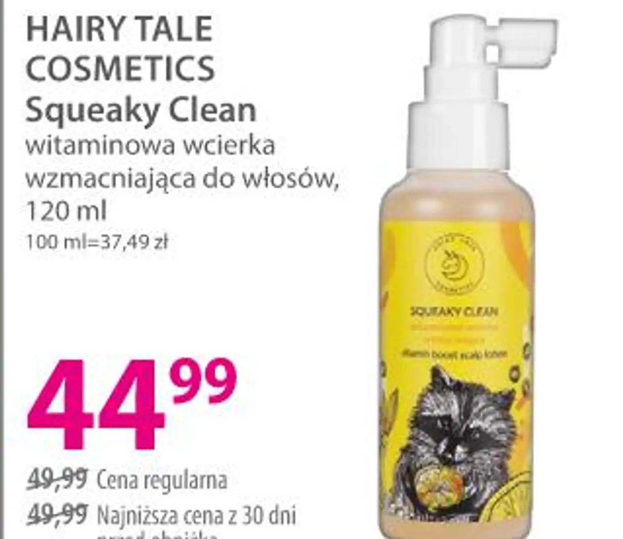 HAIRY TALE COSMETICS Squeaky Clean witaminowa wcierka wzmacniająca do włosów, 120 ml