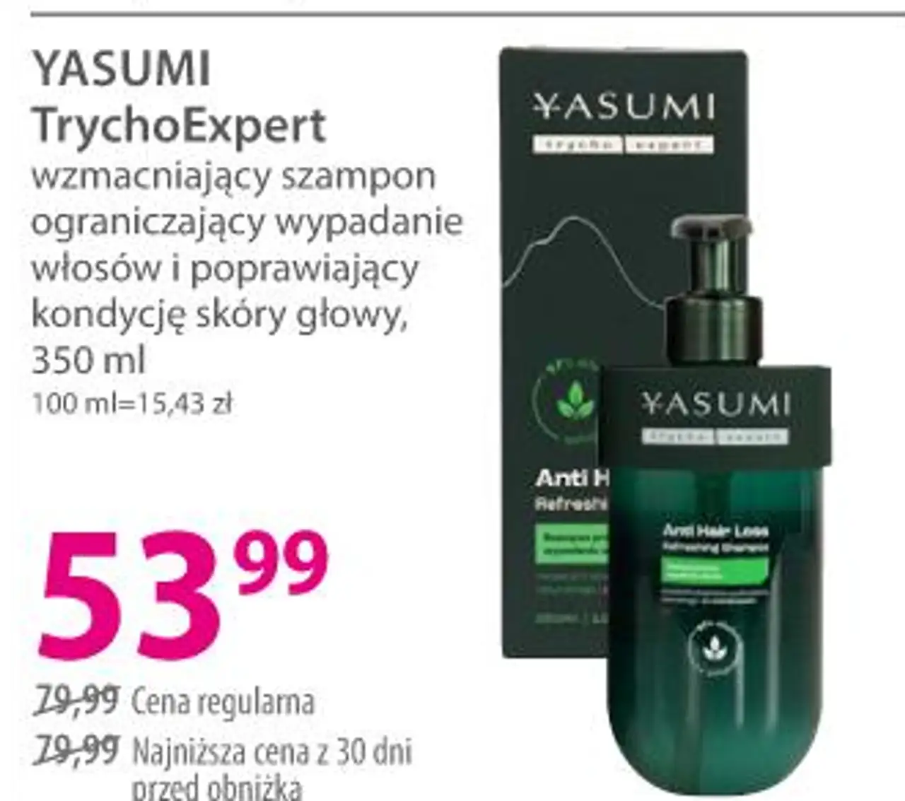 YASUMI TrychoExpert wzmacniający szampon ograniczający wypadanie włosów