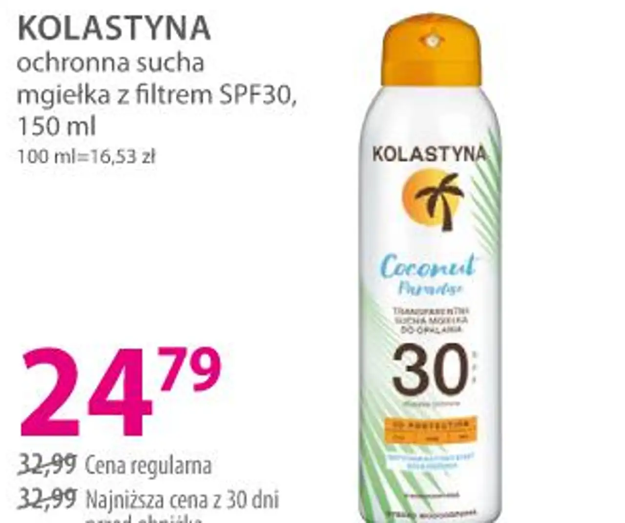 Kolastyna ochronna sucha mgiełka z filtrem SPF30