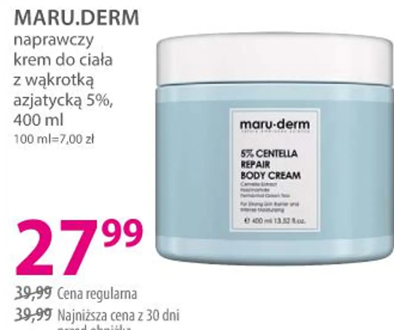 Maru.Derm naprawczy krem do ciała z wąkrotką azjatycką 5%