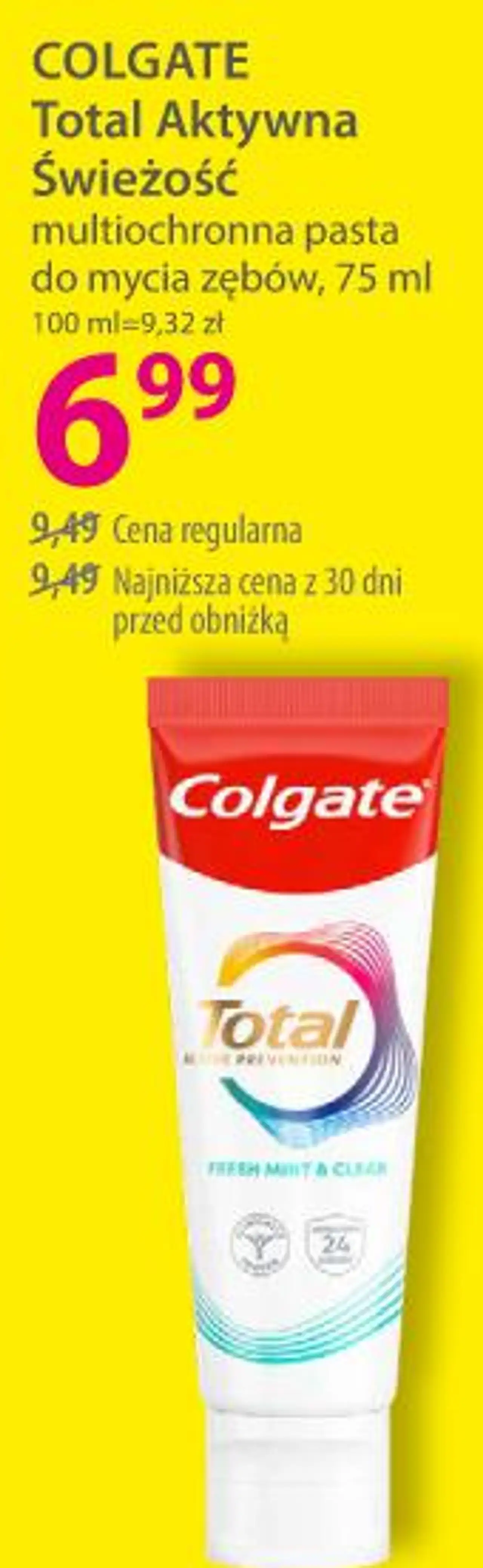 COLGATE Total Aktywna Świeżość multiochronna pasta do mycia zębów, 75 ml