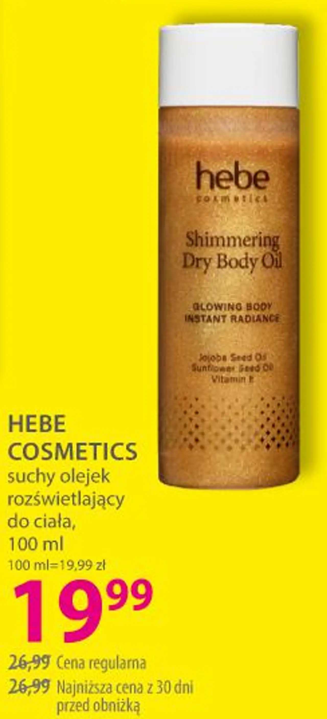 HEBE COSMETICS suchy olejek rozświetlający do ciała, 100 ml