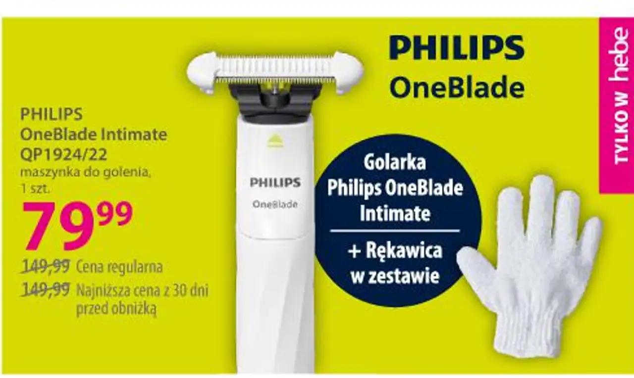 PHILIPS OneBlade Intimate QP1924/22 maszynka do golenia