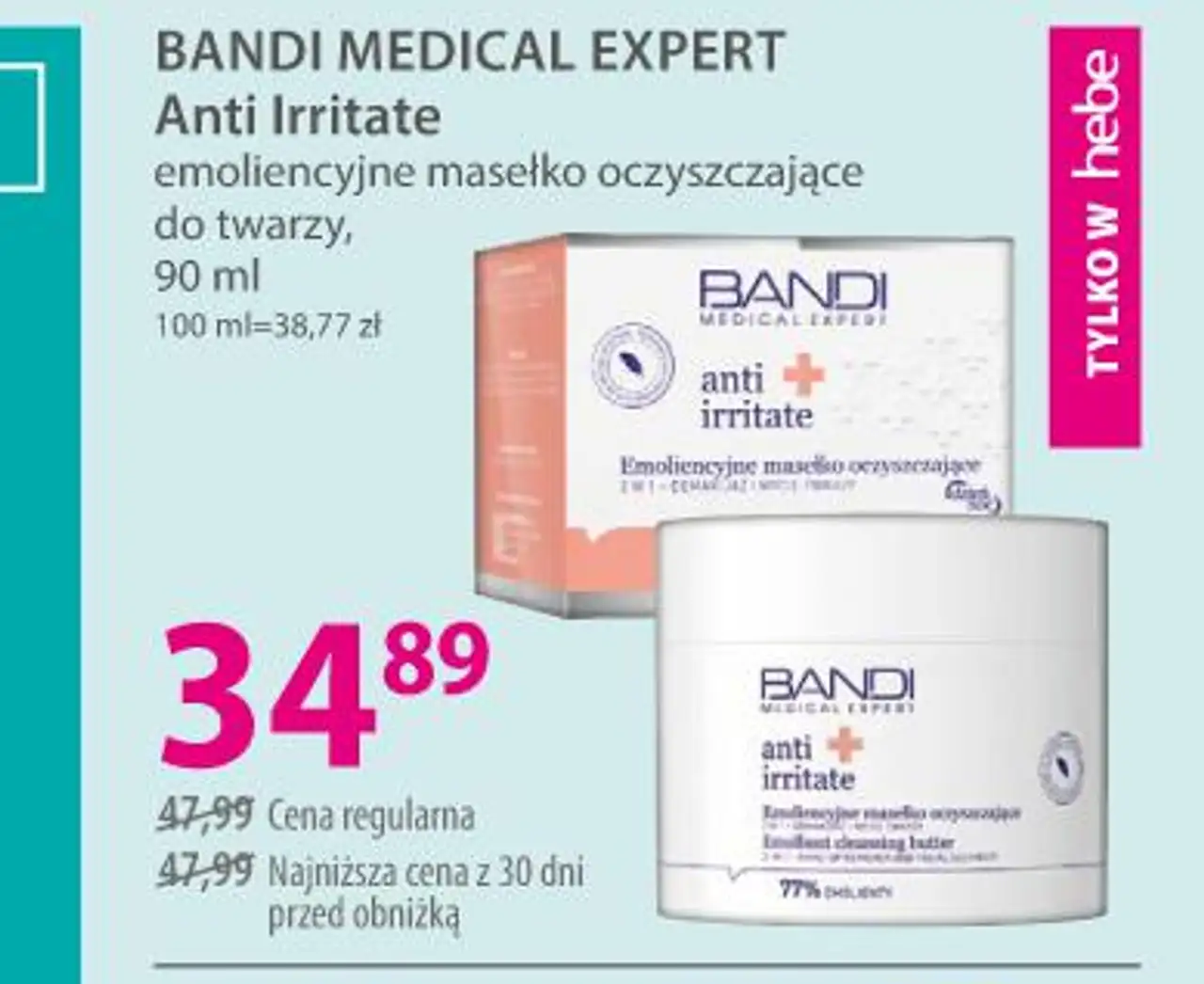 BANDI MEDICAL EXPERT Anti Irritate emolientyjne masełko oczyszczające do twarzy