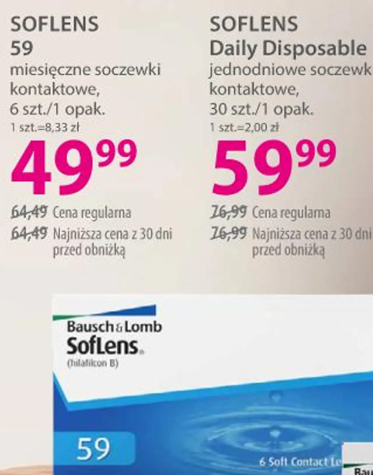 Bausch & Lomb SofLens 59 miesięczne soczewki kontaktowe