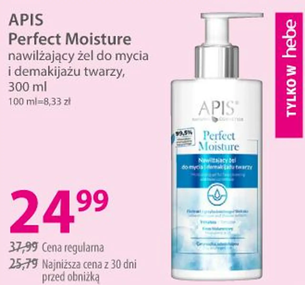 APIS Perfect Moisture nawilżający żel do mycia i demakijażu twarzy
