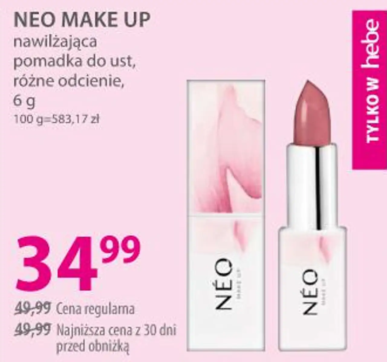 NEO MAKE UP nawilżająca pomadka do ust