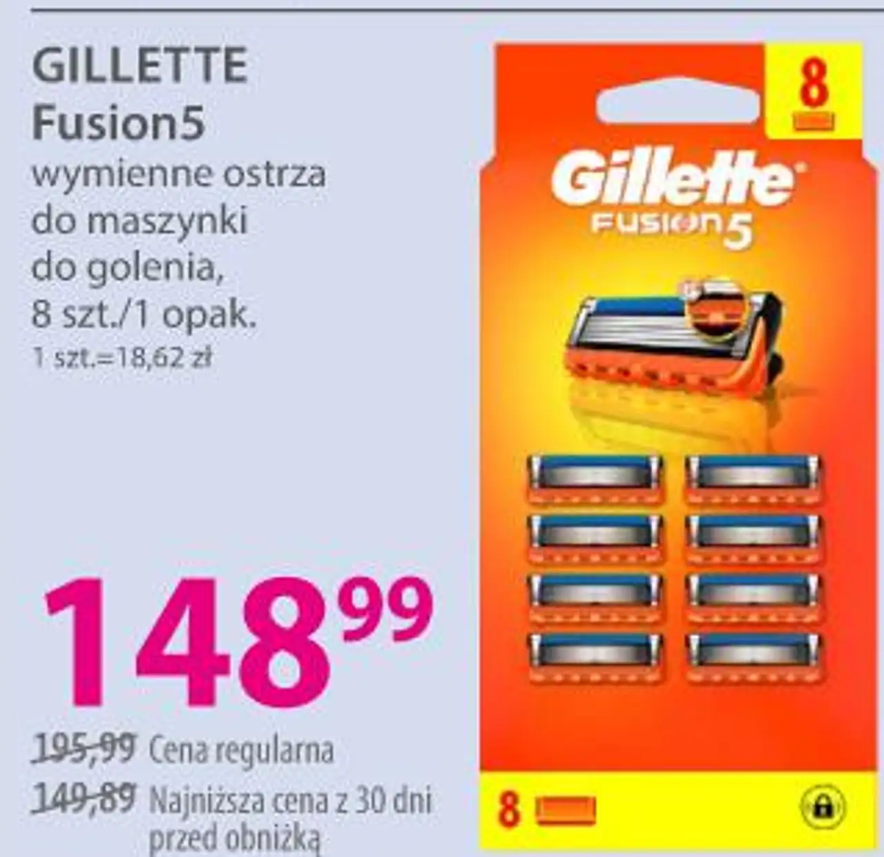 GILLETTE Fusion5 wymienne ostrza do maszynki do golenia