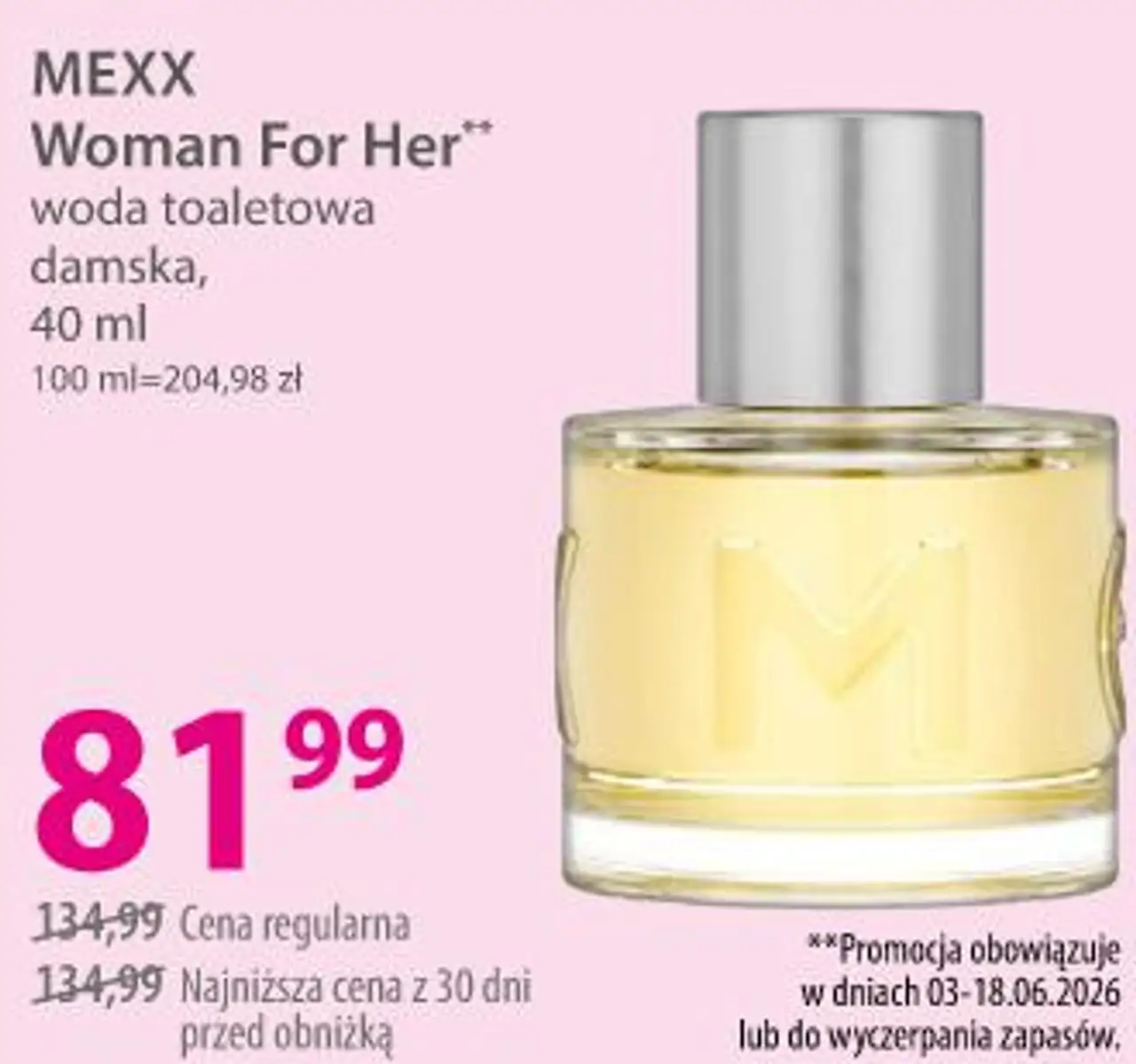 MEXX Woman For Her woda toaletowa damska, 40 ml