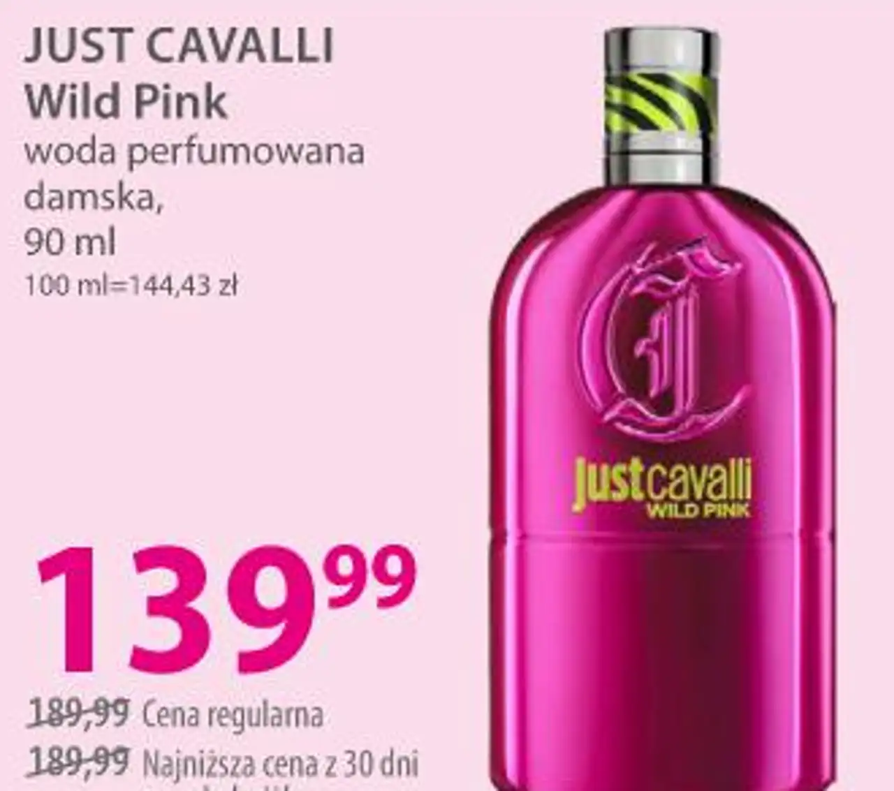 JUST CAVALLI Wild Pink woda perfumowana damska, 90 ml