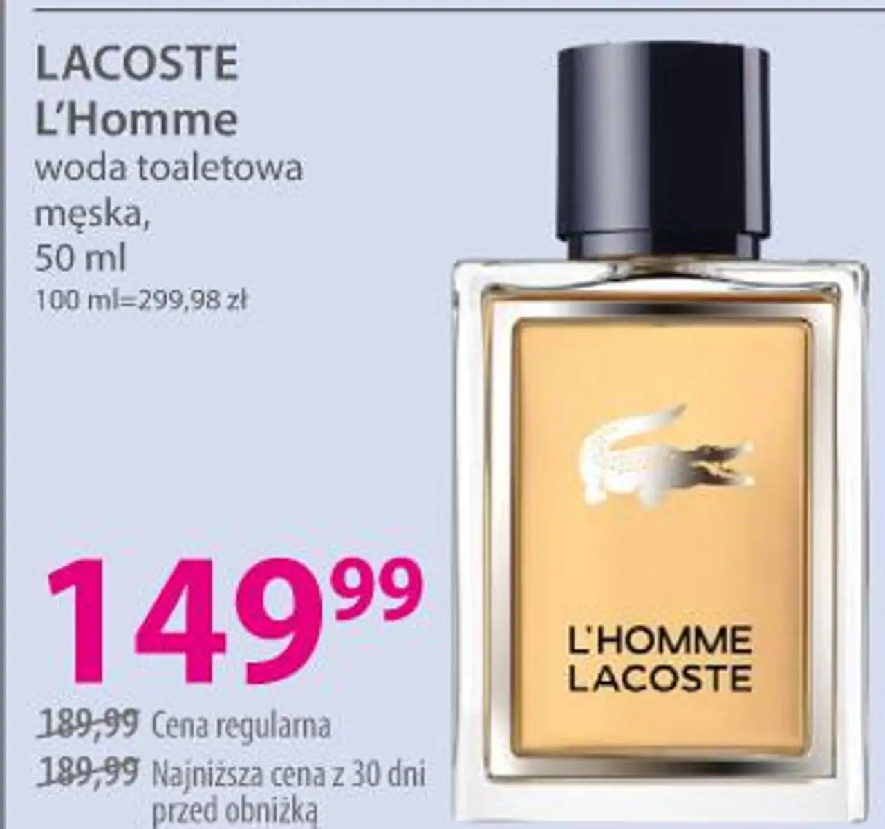 LACOSTE L'Homme woda toaletowa męska, 50 ml