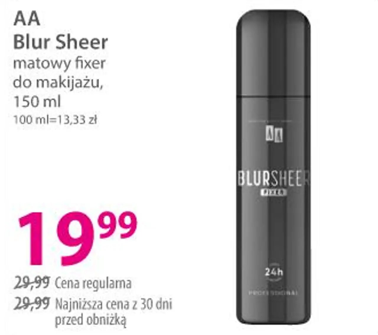 AA Blur Sheer matowy fixer do makijażu