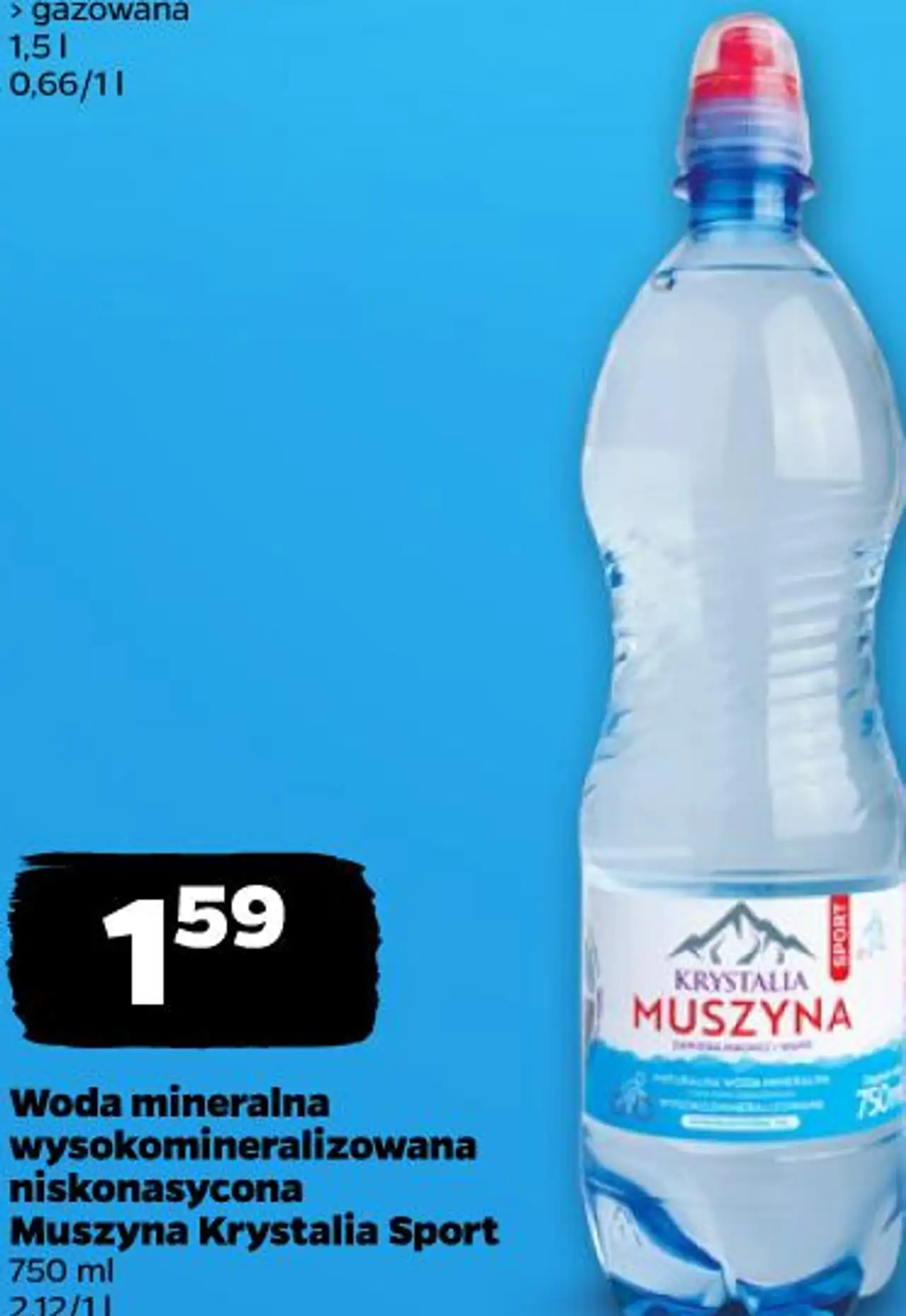 Muszyna Krystalia Sport Woda mineralna wysokozmineralizowana niskonasycona