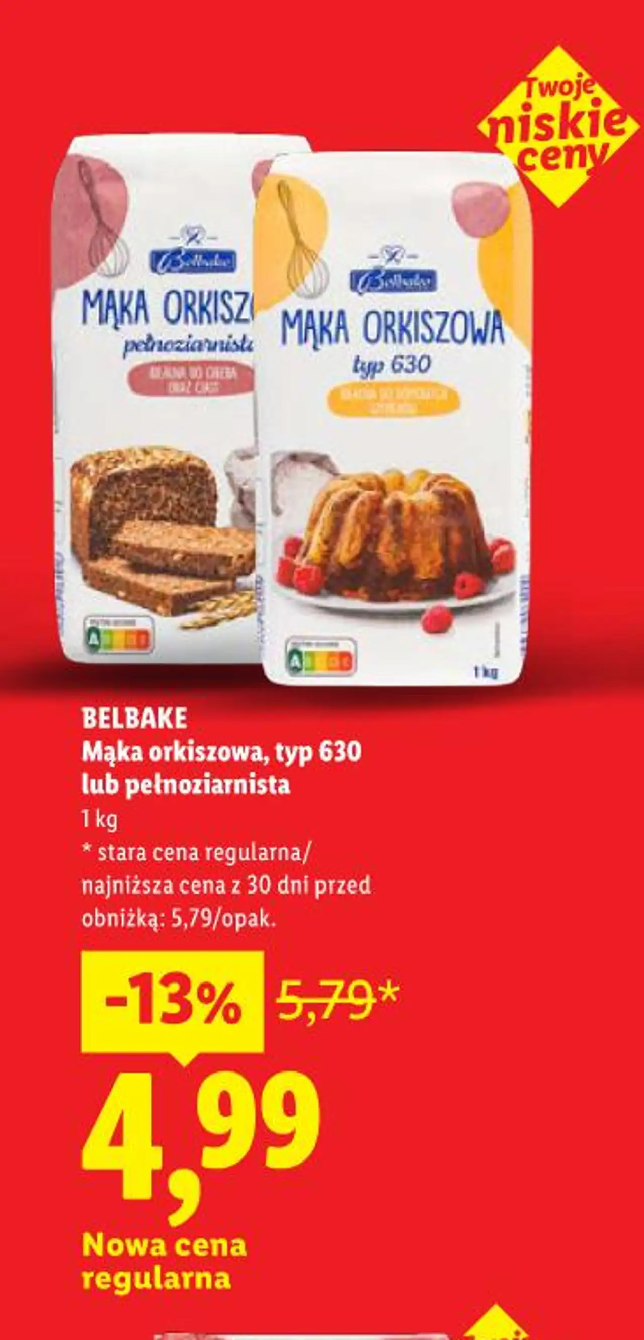 Belbake Mąka orkiszowa, typ 630 lub pełnoziarnista