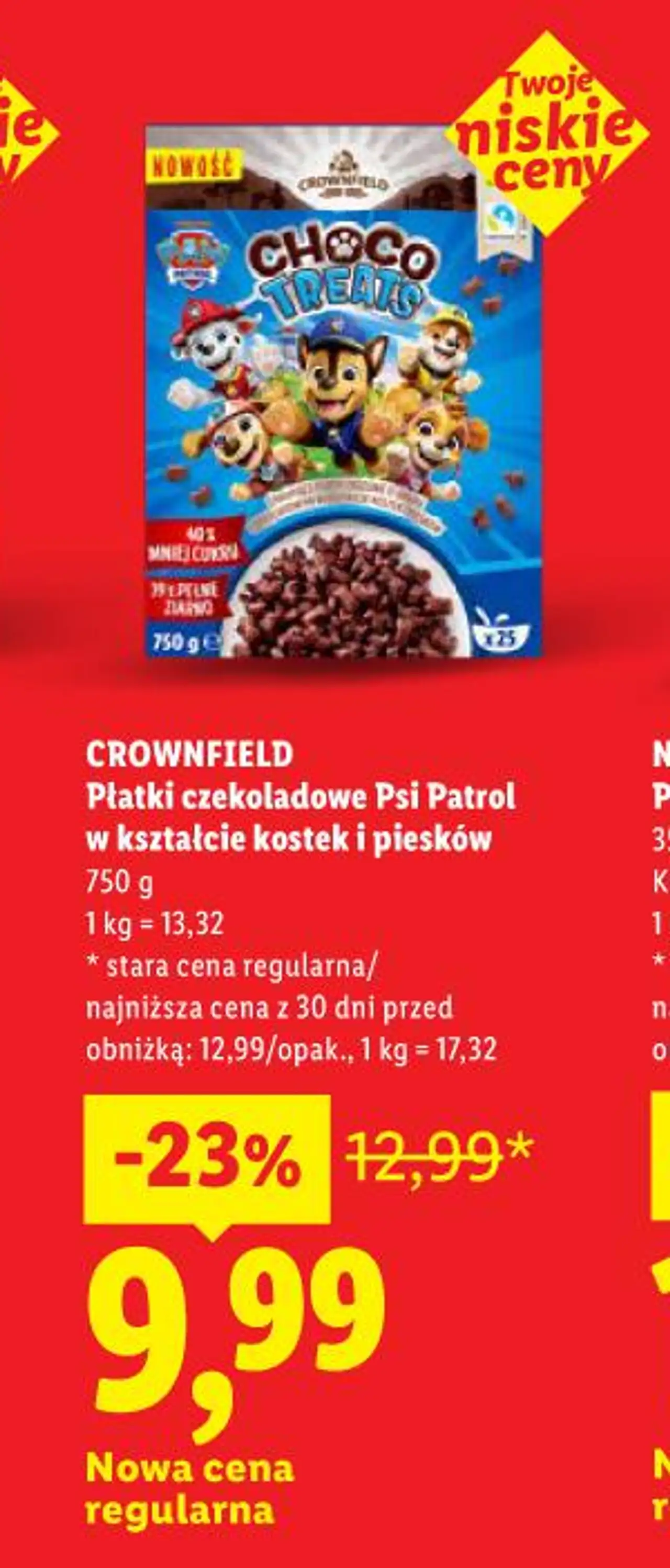 CROWNFIELD Płatki czekoladowe Psi Patrol w kształcie kostek i piesków