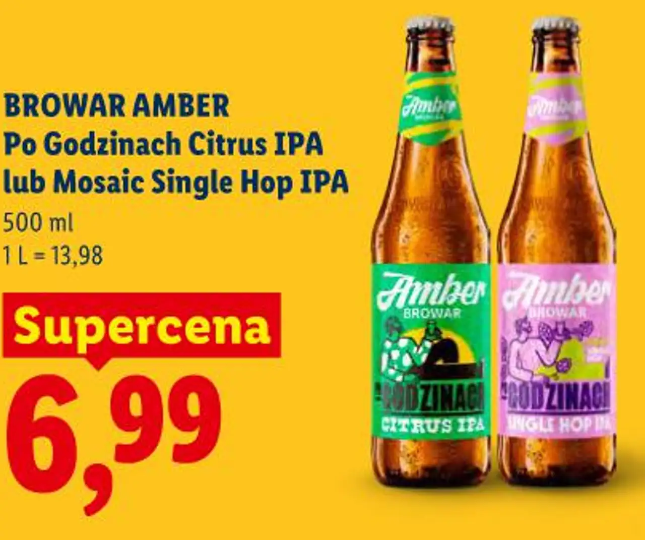 Browar Amber Po Godzinach Citrus IPA lub Mosaic Single Hop IPA