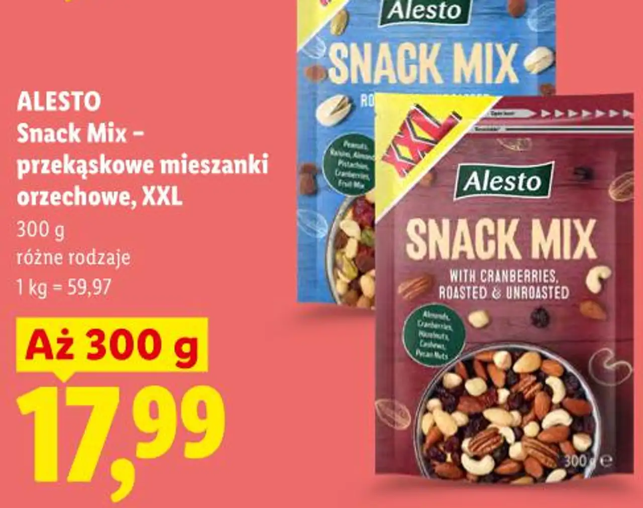 ALESTO Snack Mix - przekąskowe mieszanki orzechowe, XXL