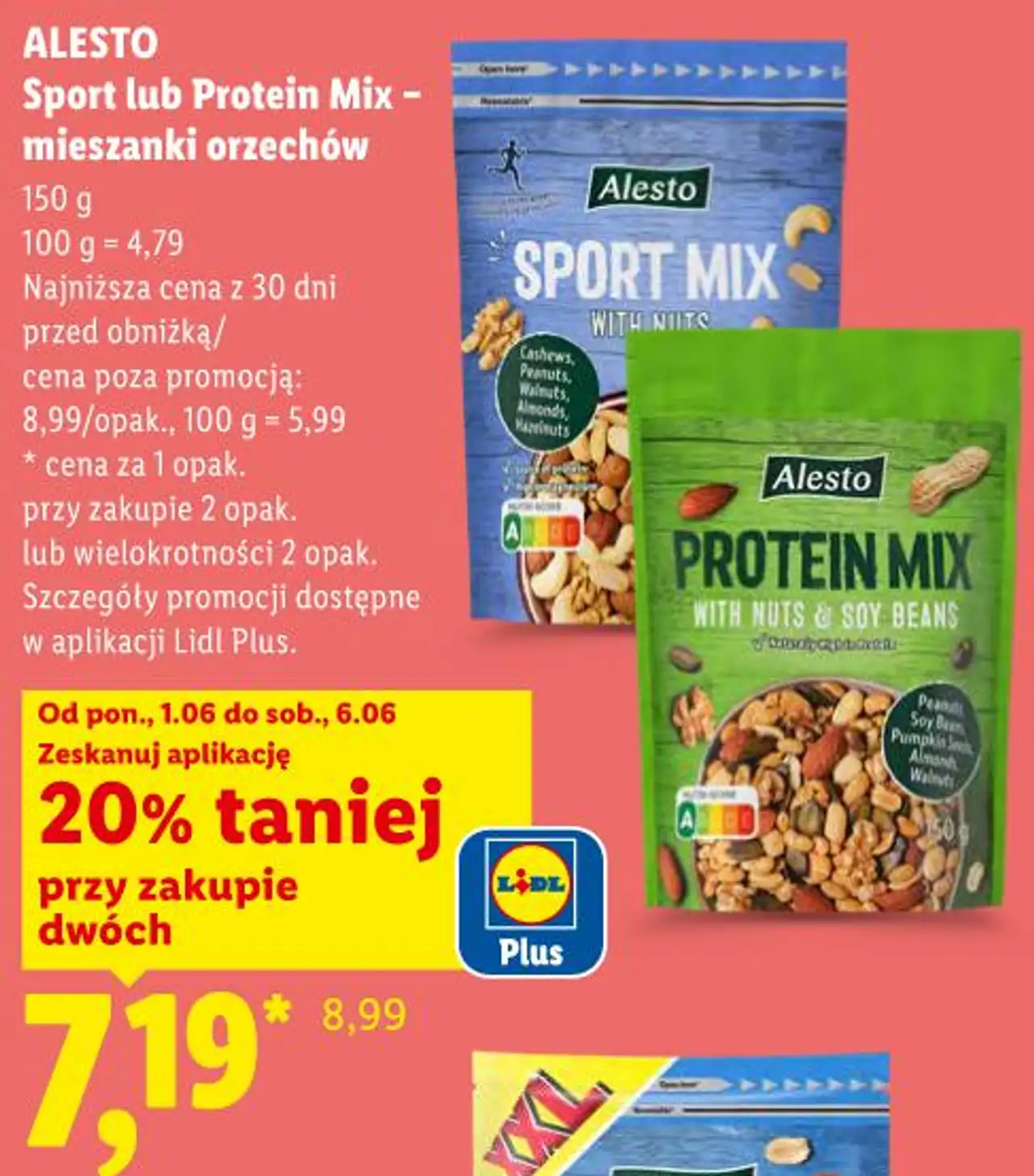 ALESTO Sport lub Protein Mix - mieszanki orzechów