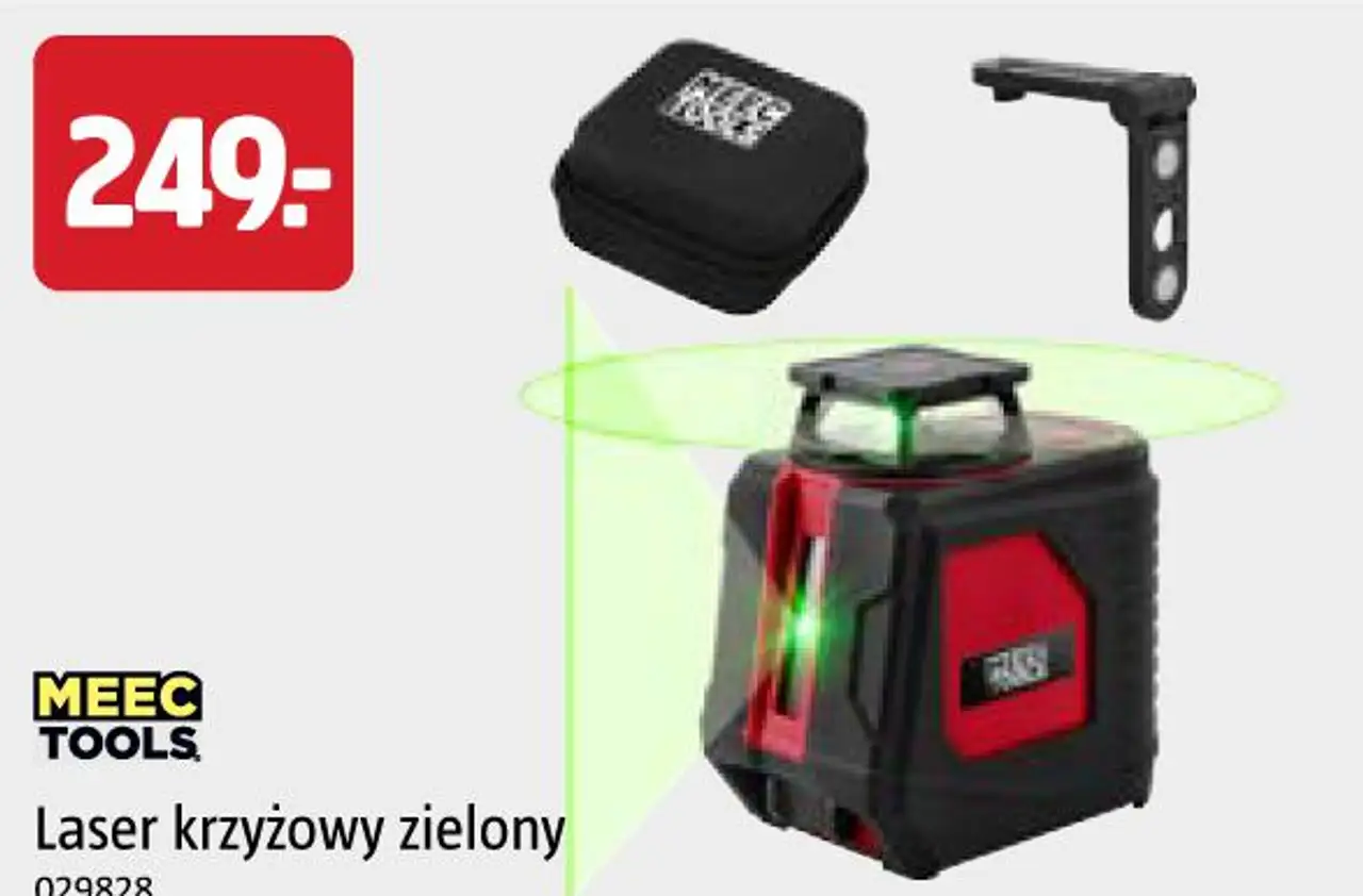 Laser krzyżowy zielony MEEC TOOLS