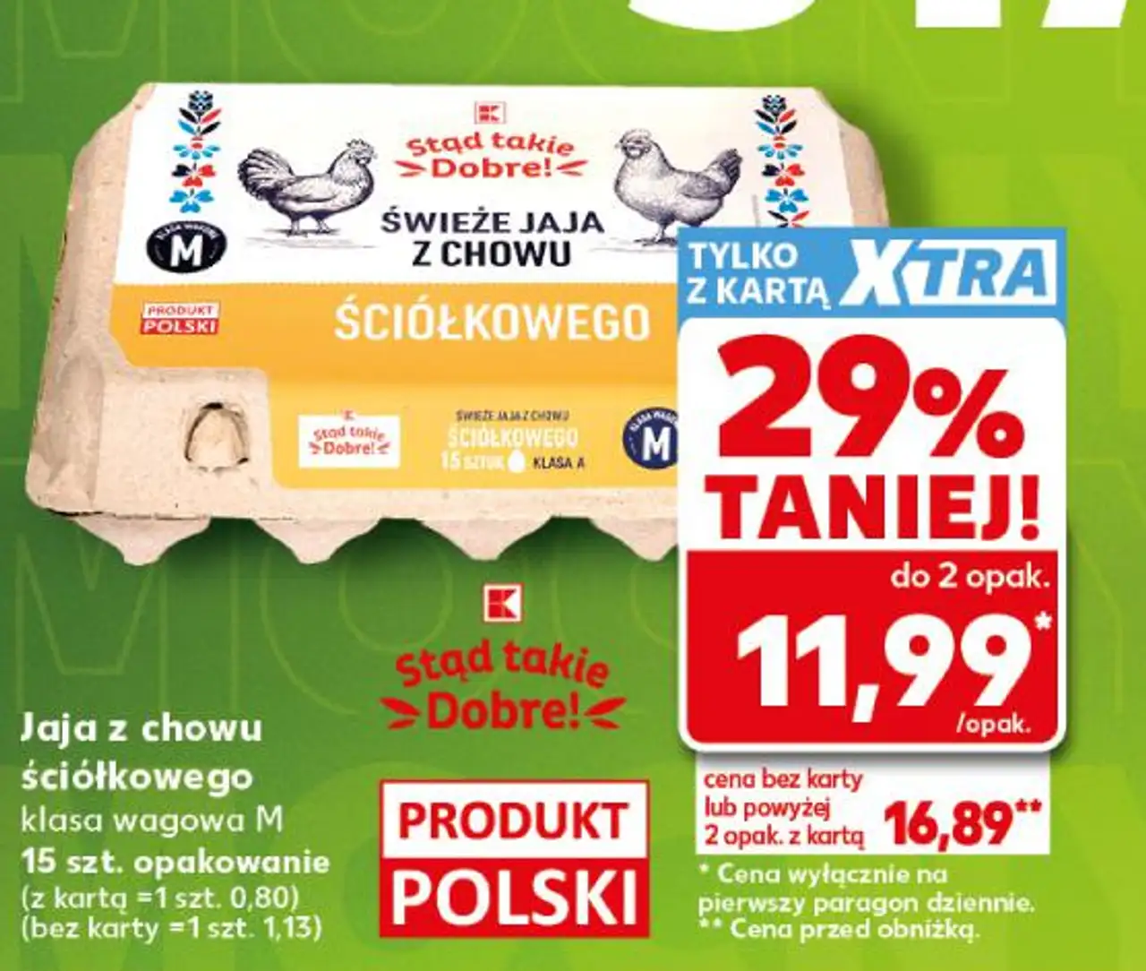 Stad takie Dobre! Świeże jaja z chowu ściółkowego klasa wagowa M