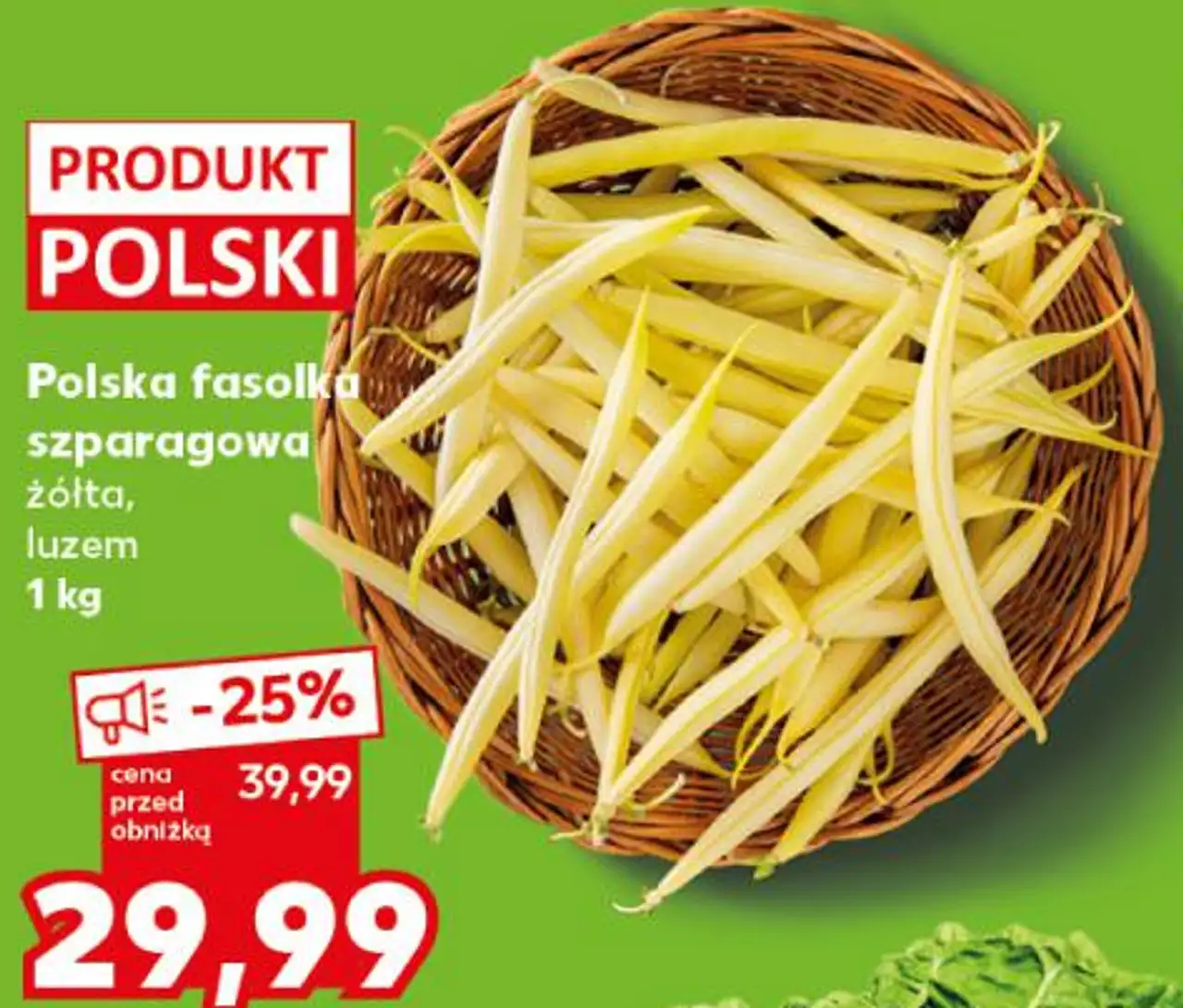 Polska fasolka szparagowa żółta, luzem