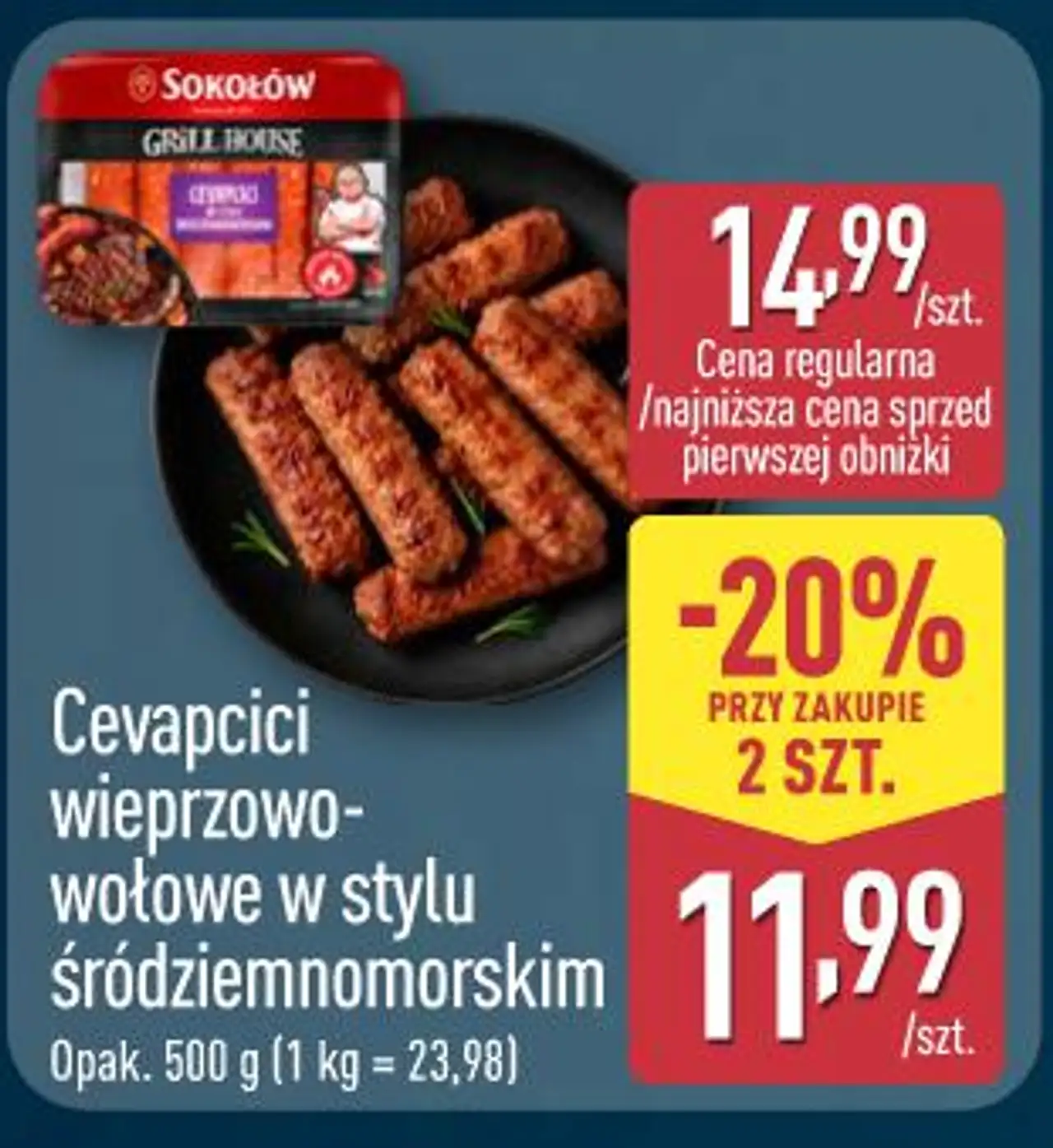 SOKOŁÓW Cevapcici wieprzowo-wołowe w stylu śródziemnomorskim