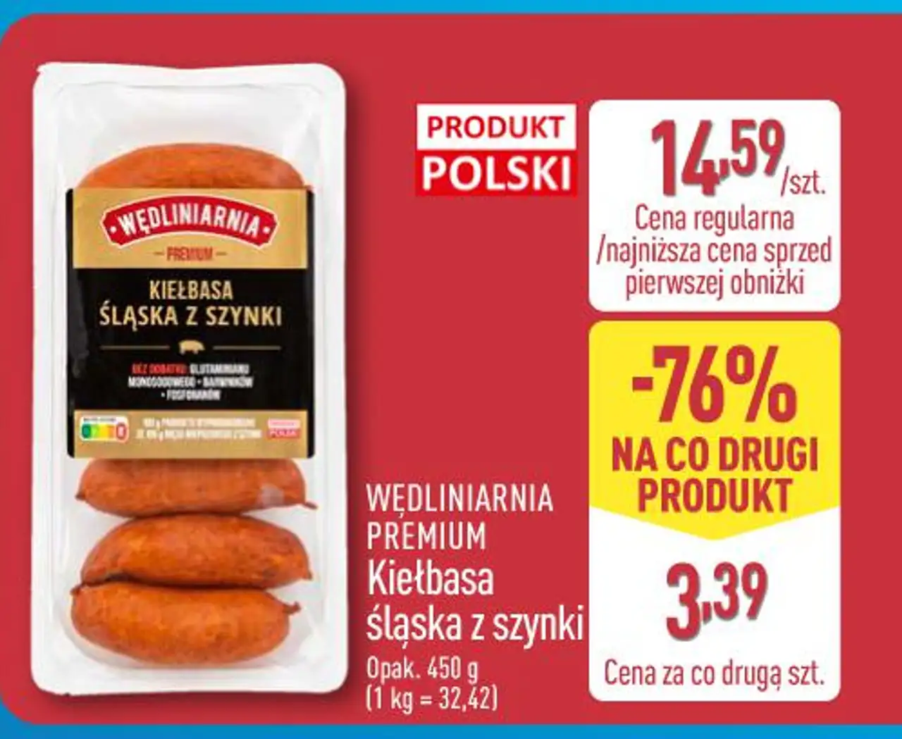 Wędliniarnia Premium Kiełbasa śląska z szynki