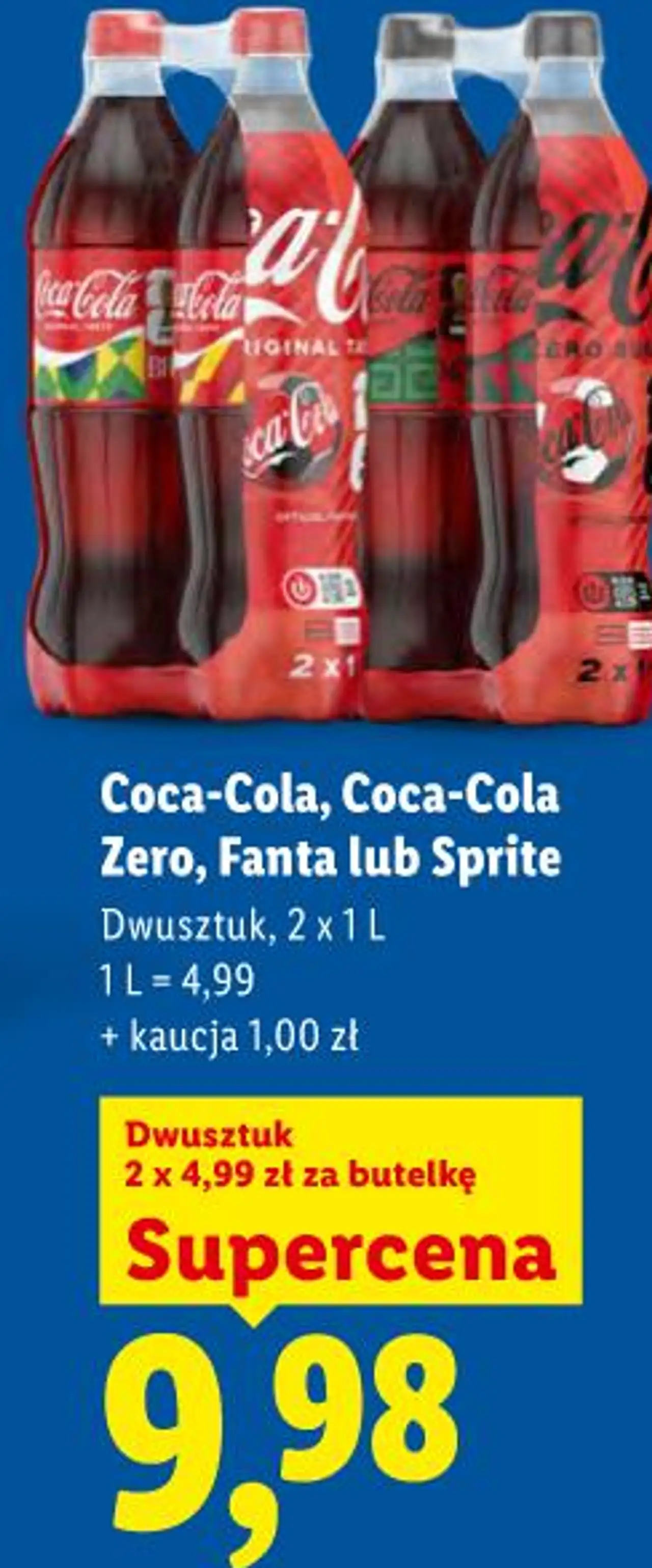 Coca-Cola, Coca-Cola Zero, Fanta lub Sprite Dwusztuk