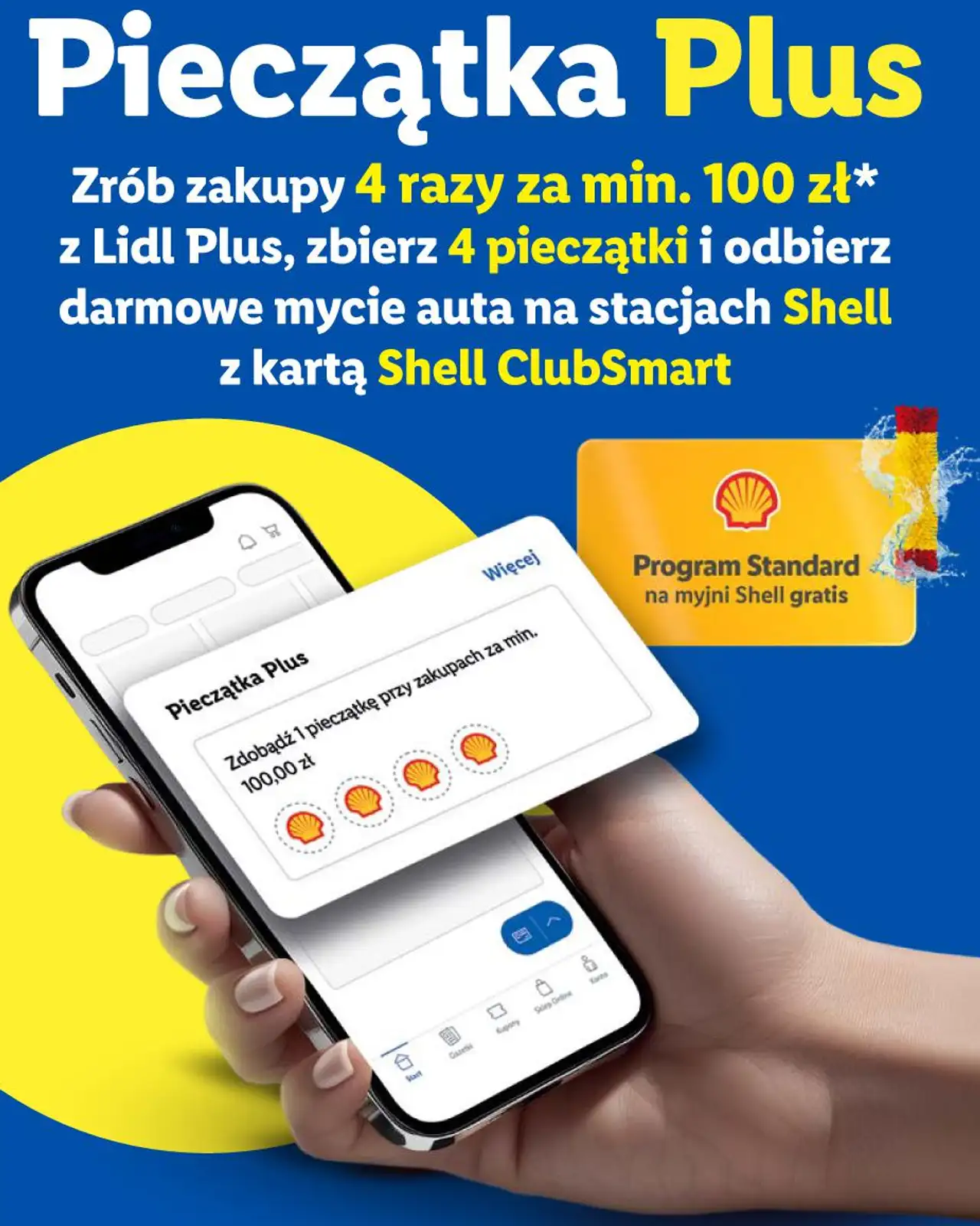Pieczątka Plus - darmowe mycie auta na stacjach Shell z kartą Shell ClubSmart