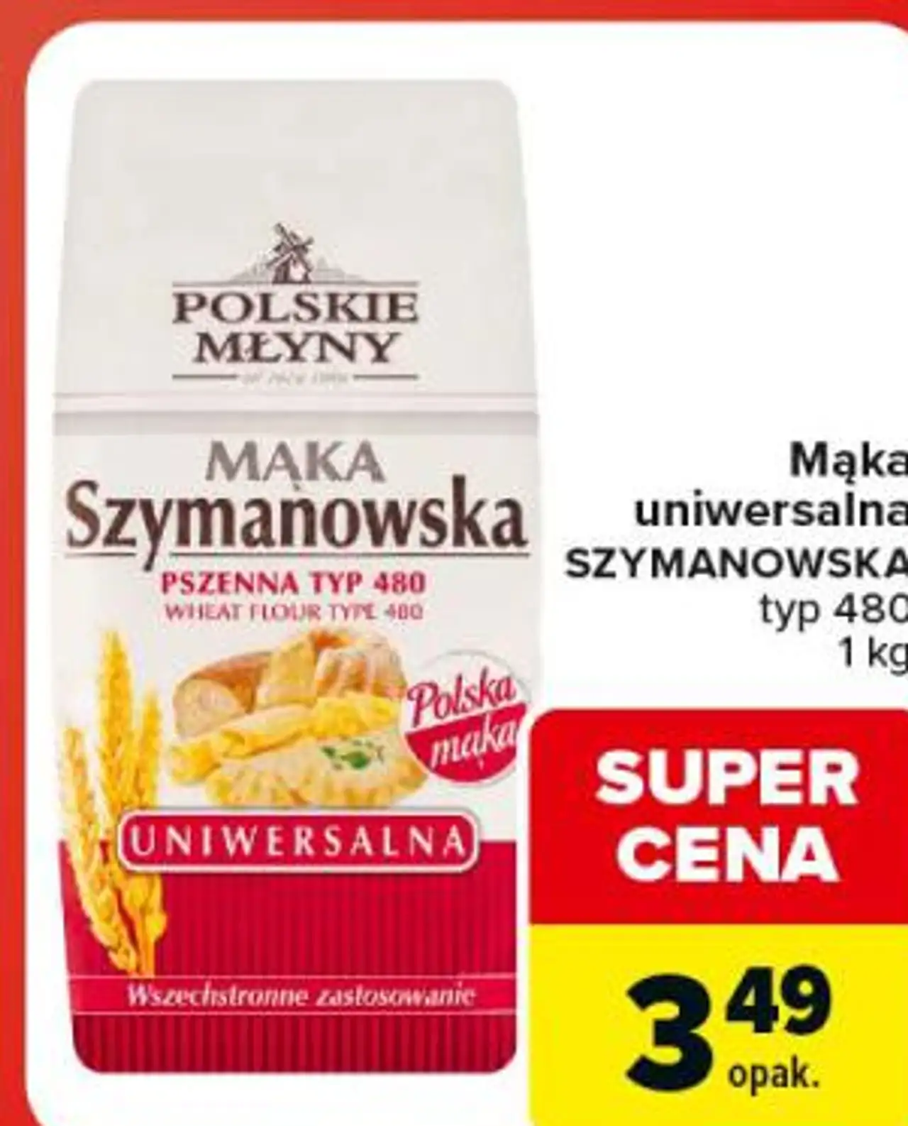 Mąka uniwersalna SZYMANOWSKA typ 480
