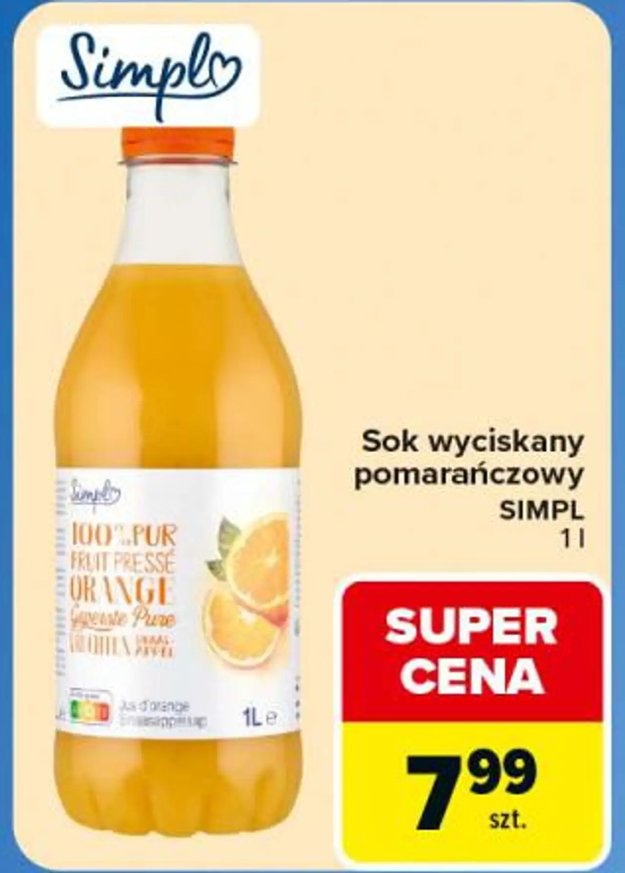 Sok wyciskany pomarańczowy SIMPL