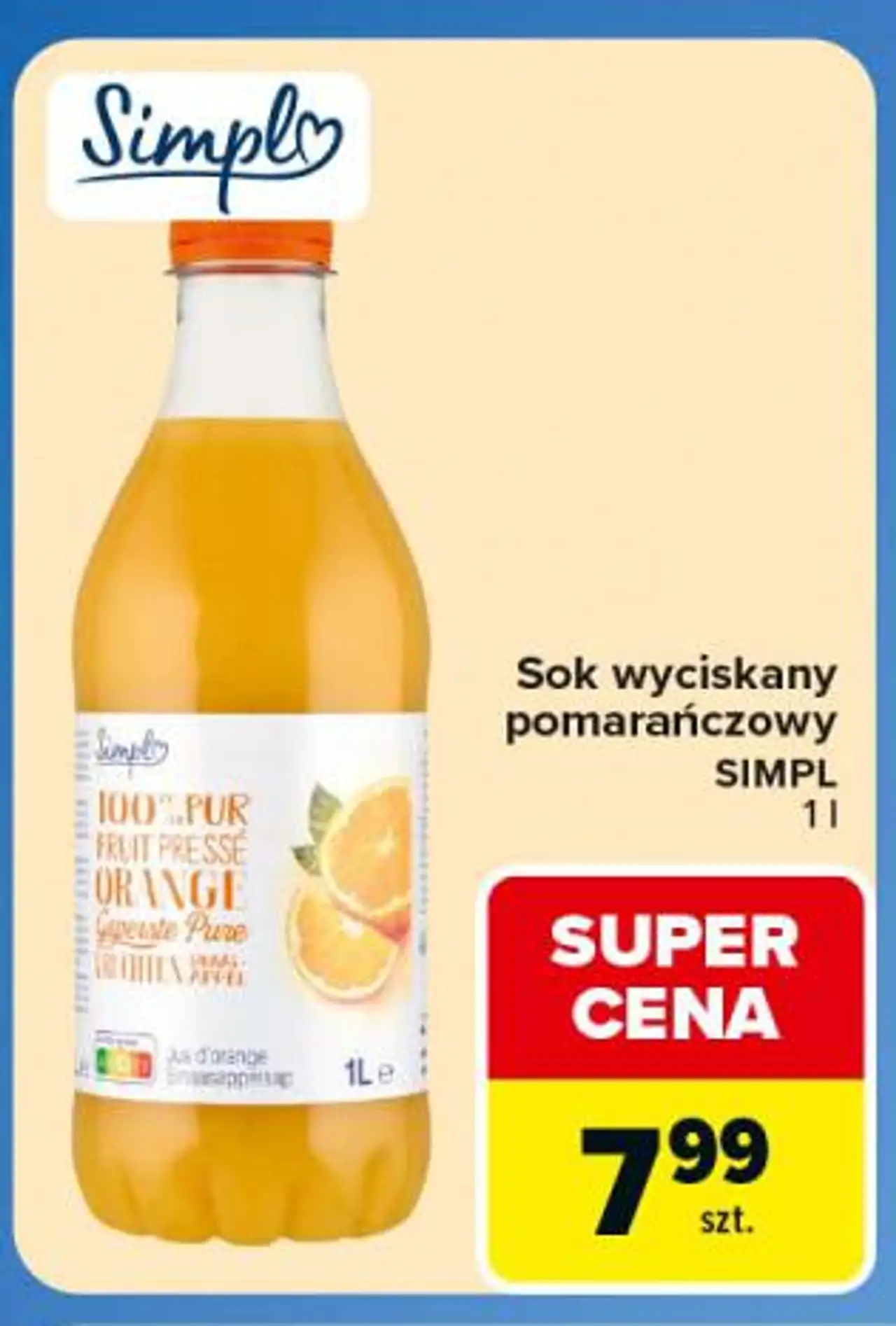 Sok wyciskany pomarańczowy SIMPL