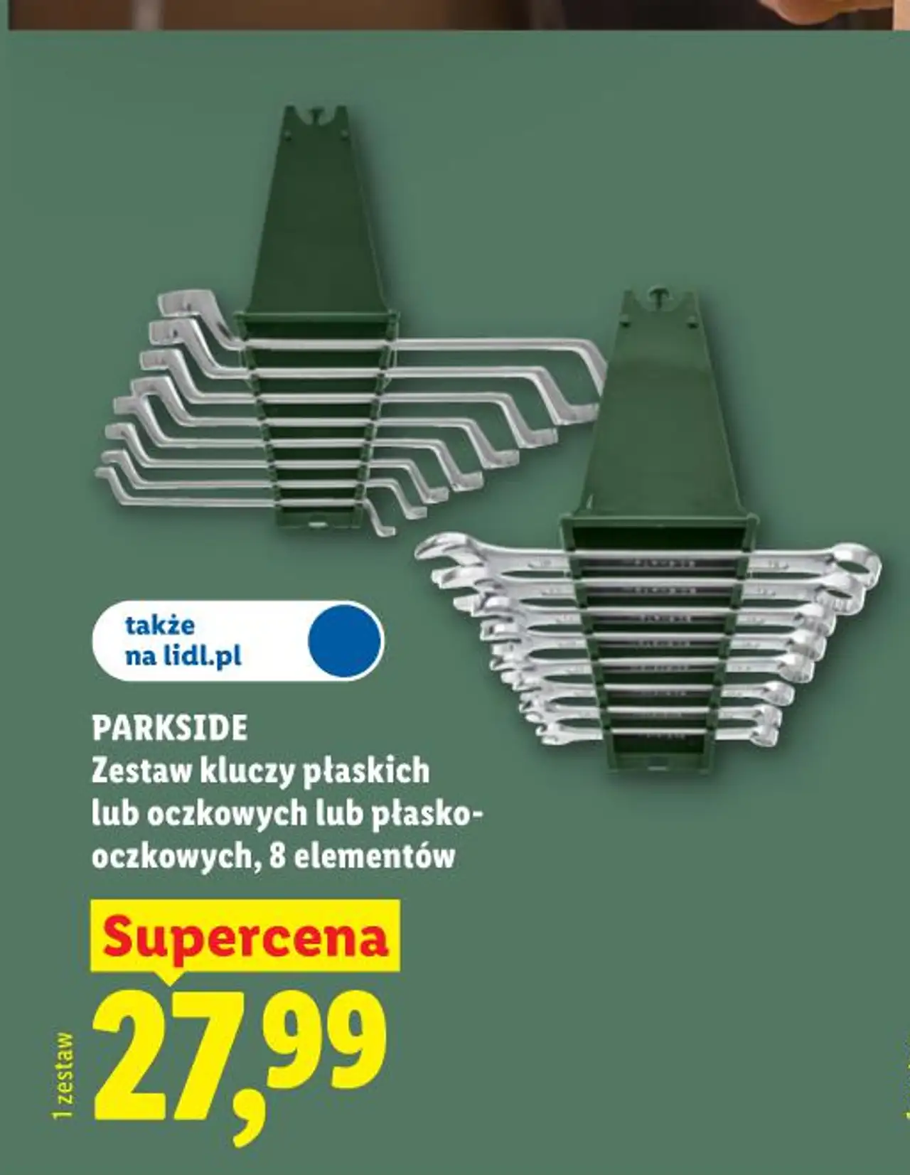 PARKSIDE Zestaw kluczy płaskich lub oczkowych lub płasko-oczkowych, 8 elementów