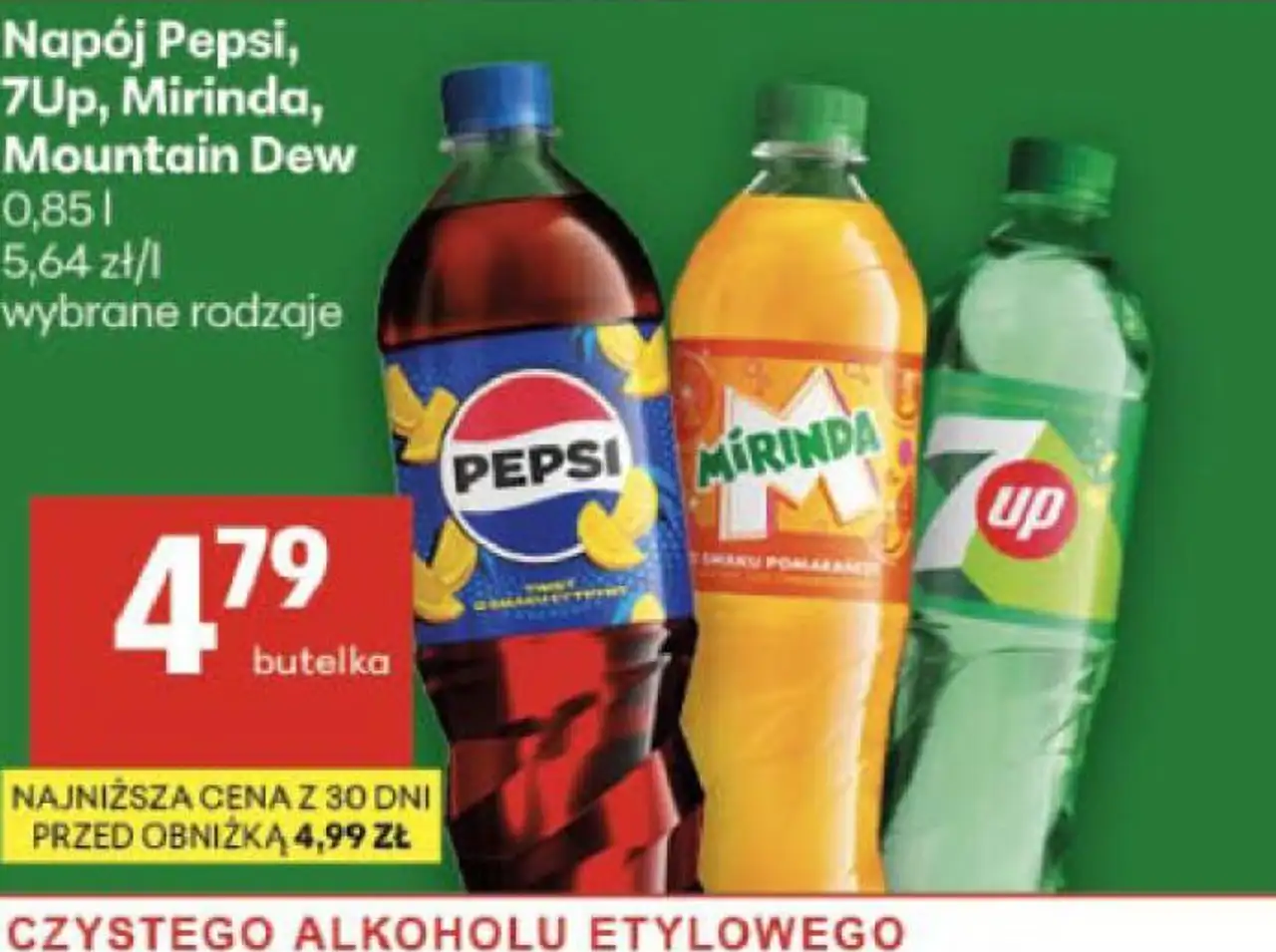 Napój Pepsi, 7Up, Mirinda, Mountain Dew