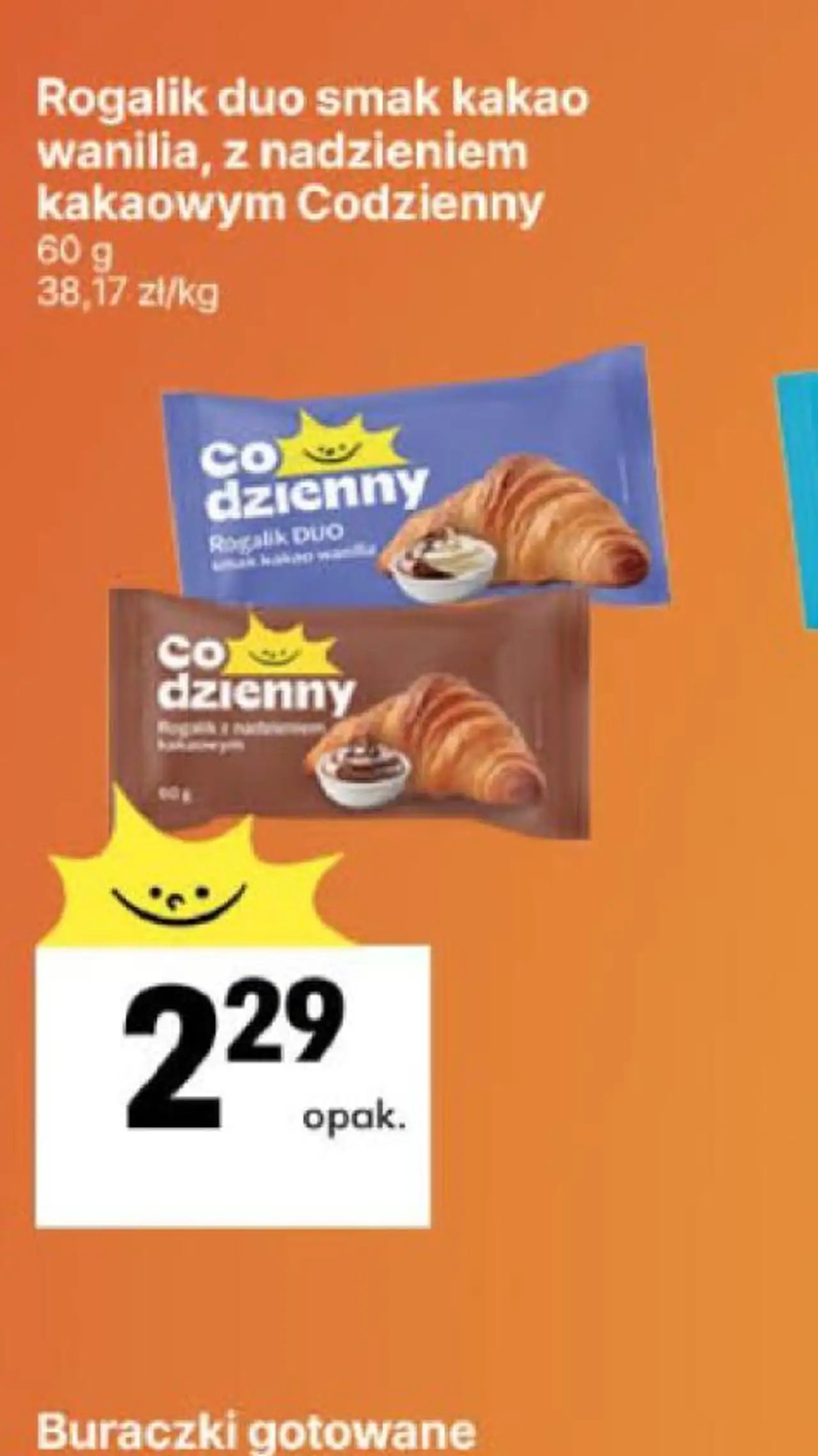 Rogalik duo smak kakao wanilia, z nadzieniem kakaowym Codzienny